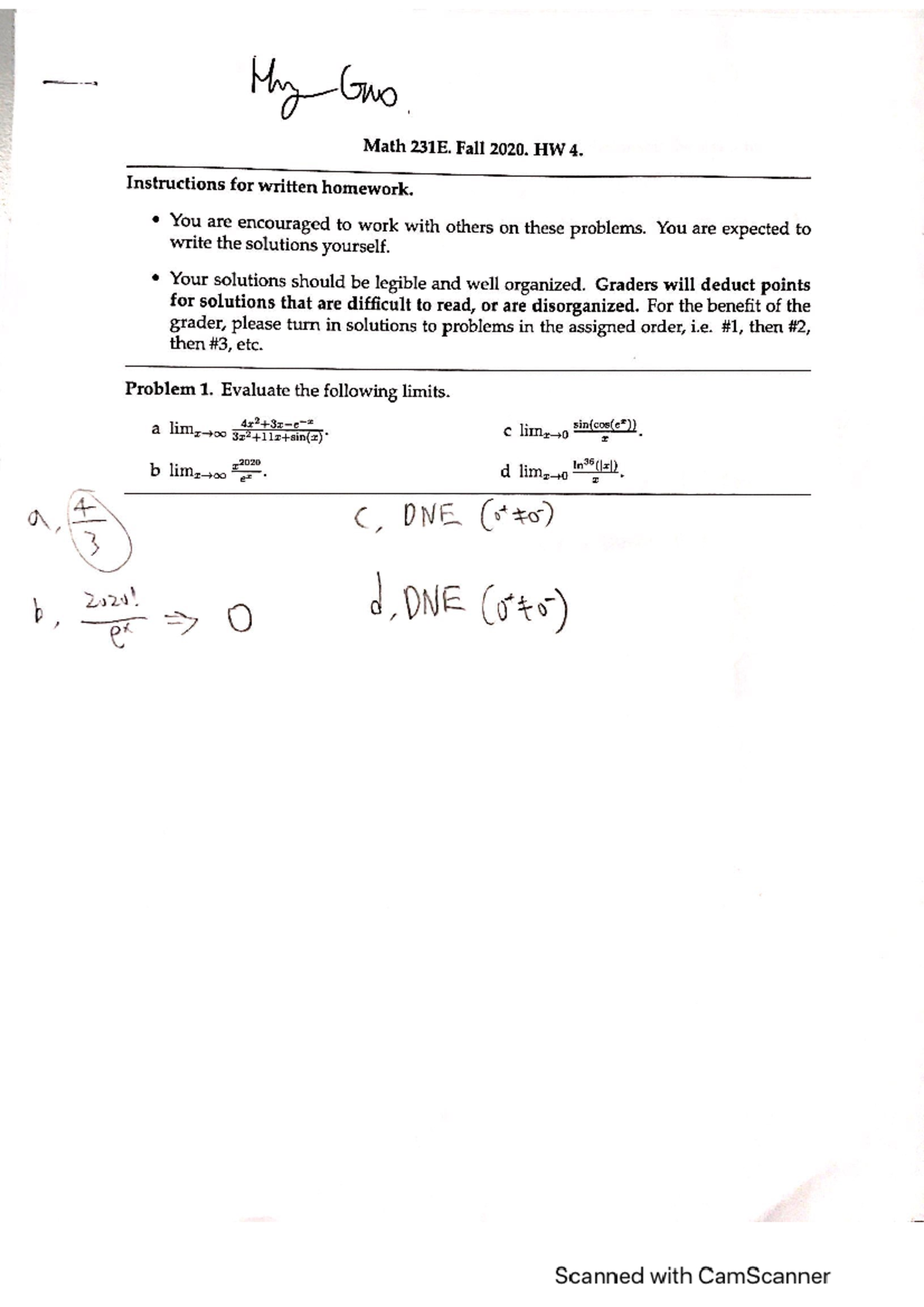 Calc Hm4 This is homework 4 MATH 231 Studocu