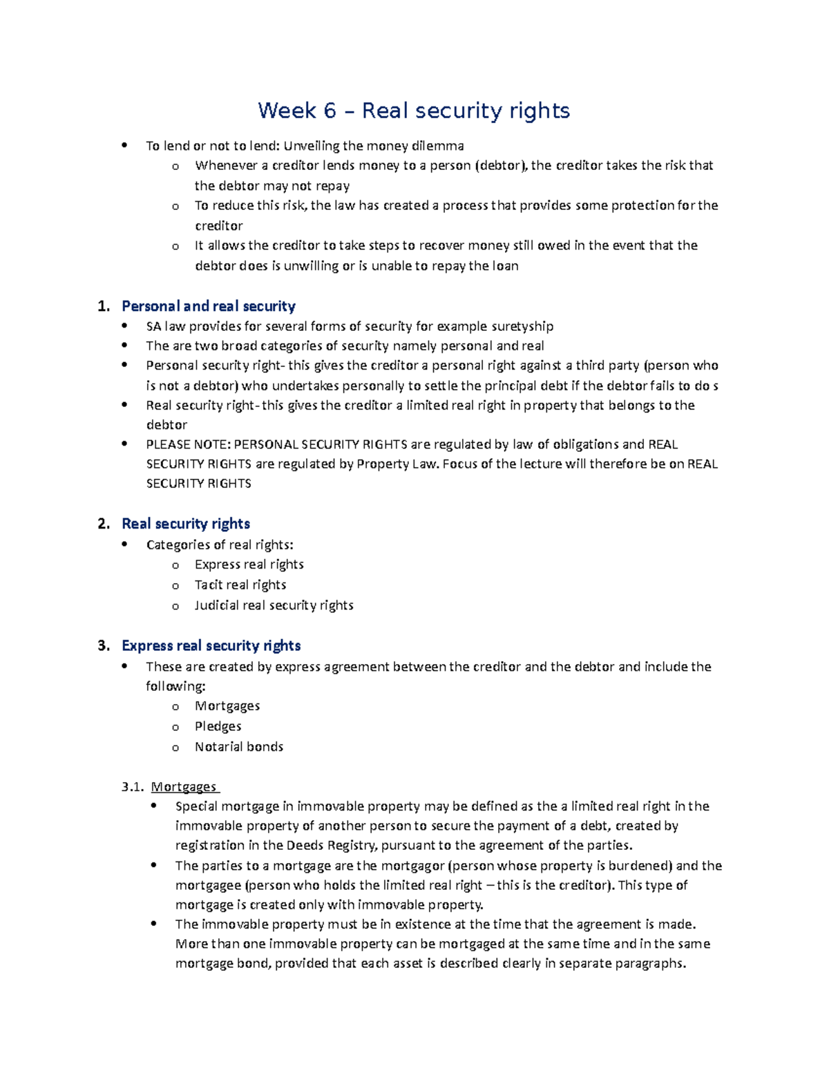 assignment of security rights