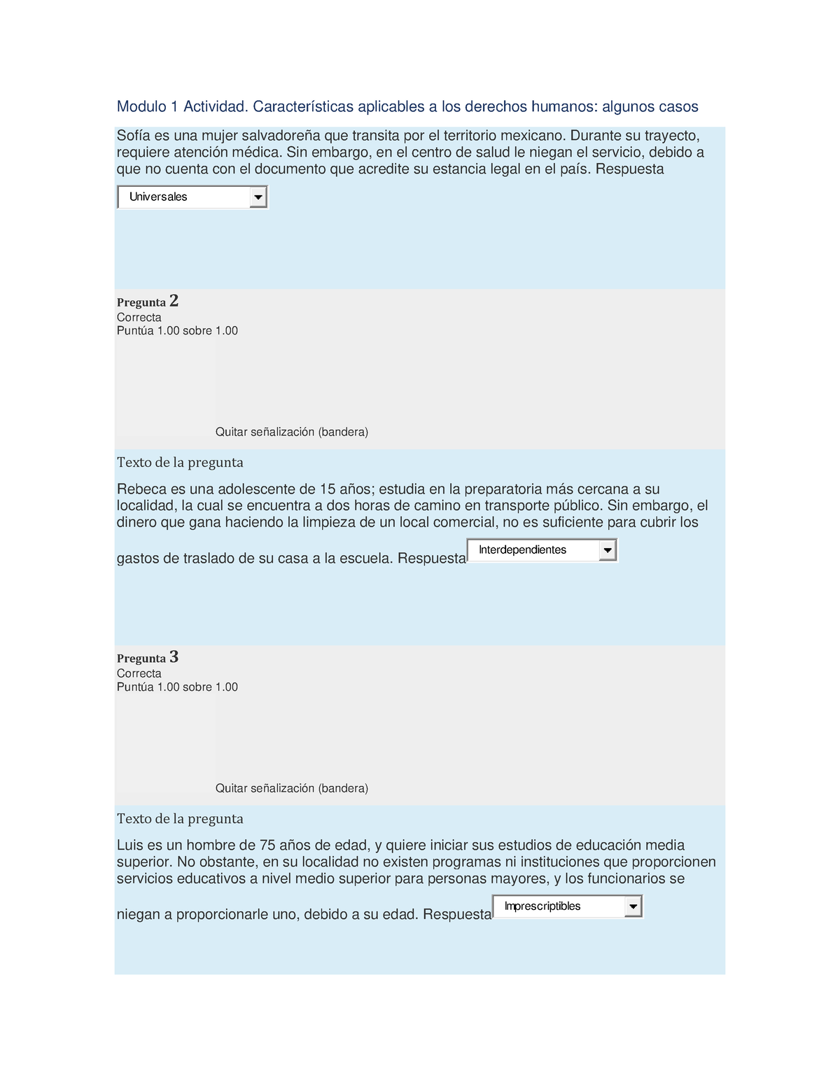 Examenes Contestados Introduccion A Los Derechos Humanos Compress Modulo Actividad Studocu