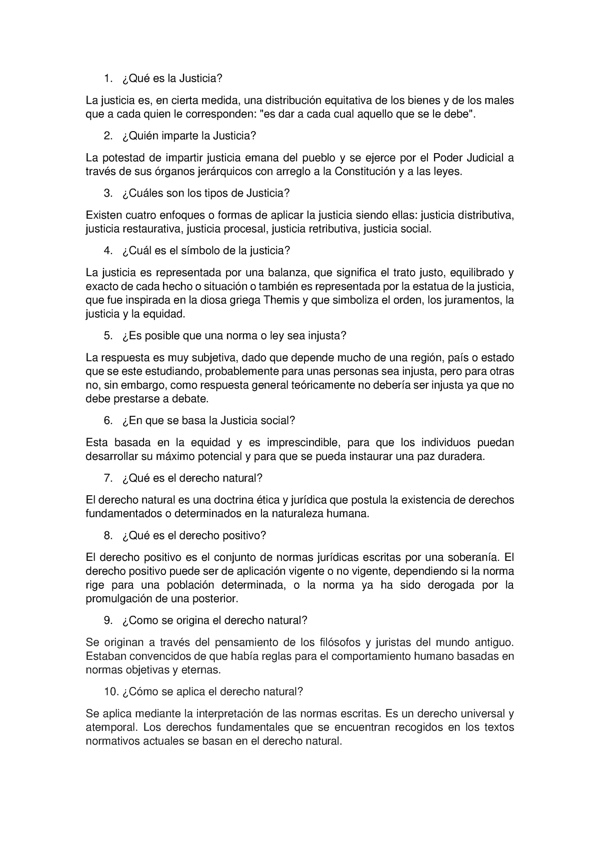 LA Justicia - 10 Preguntas - ¿Qué Es La Justicia? La Justicia Es, En ...