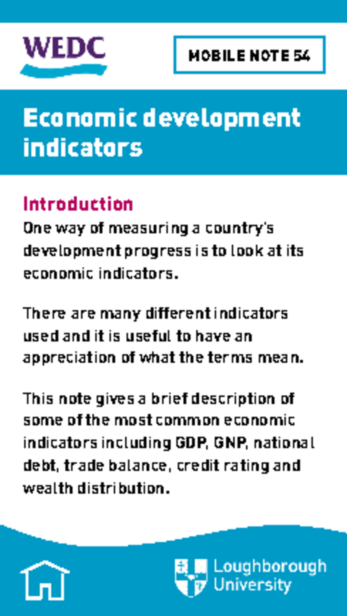 054 Economic development indicators Economic development indicators