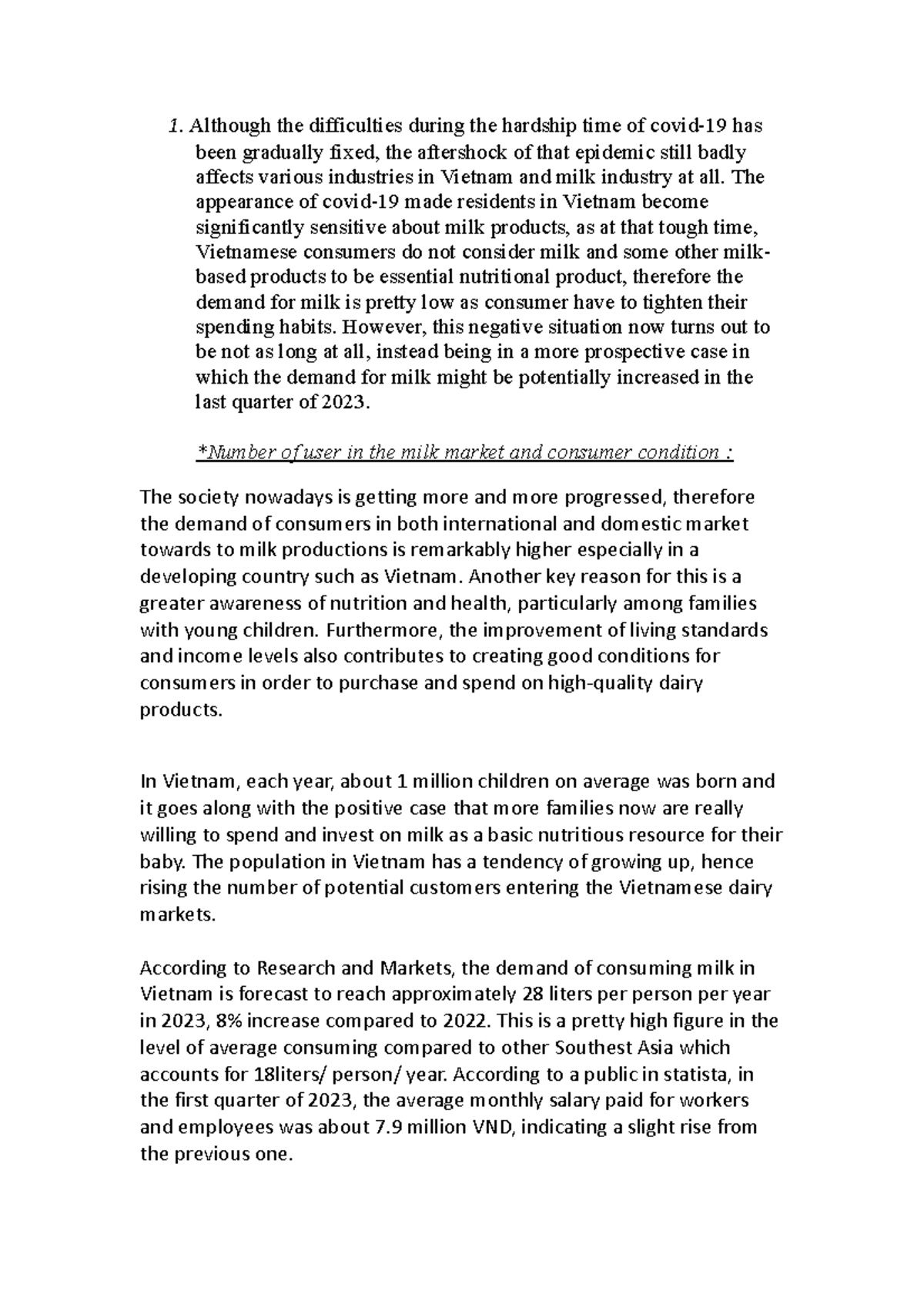 Essay group 3 th TRUE MILK SUPPLY Although the difficulties during
