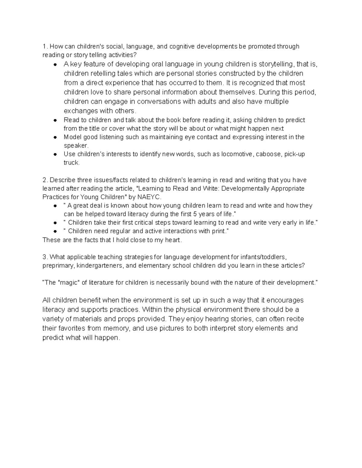 Discussion 2 - How can children's social, language, and cognitive ...
