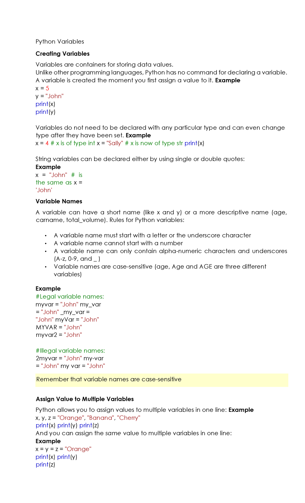 CS Elec Lab Module 1 - Lecture Note in CS Elective - Python Variables ...