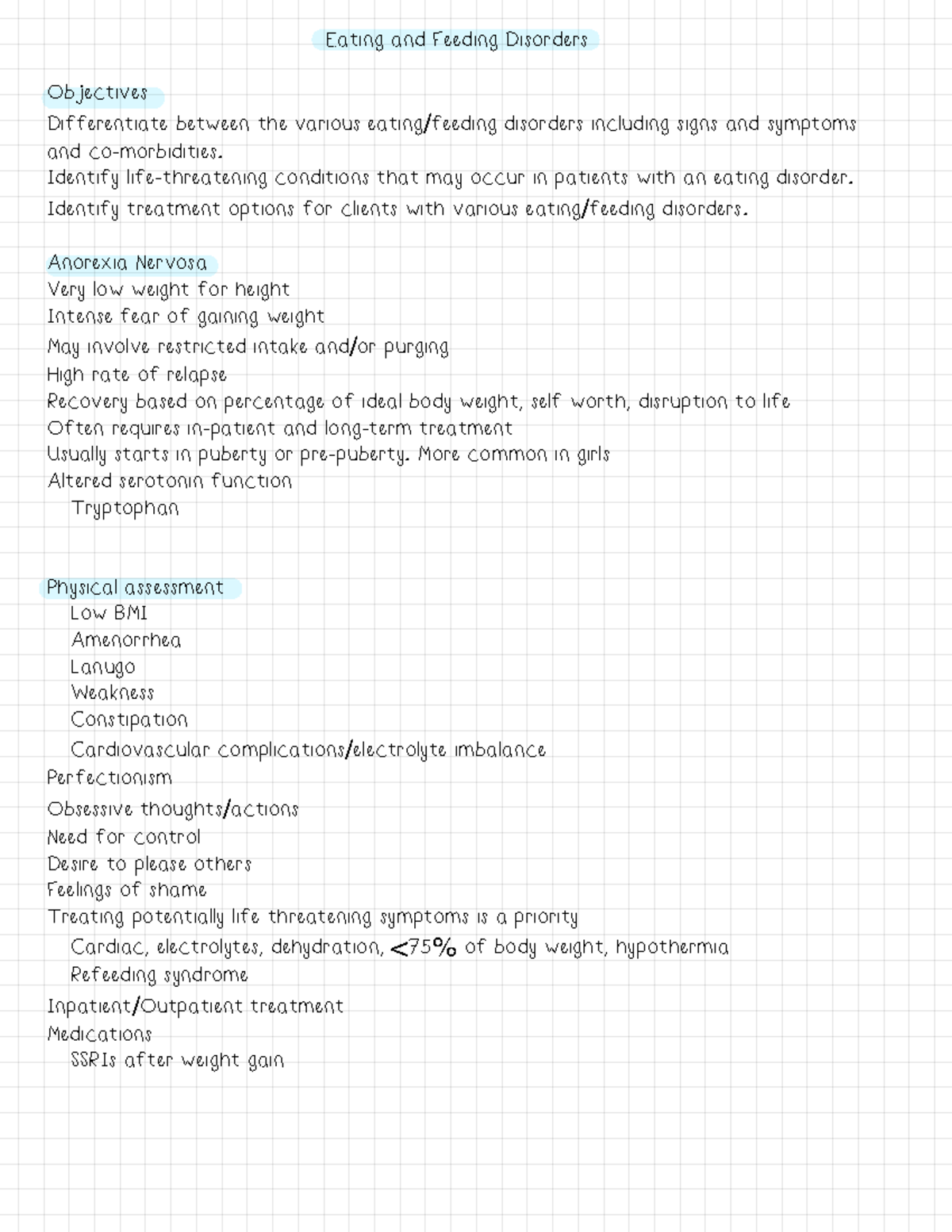 Eating and Feeding Disorders - Eating and Feeding Disorders Objectives ...