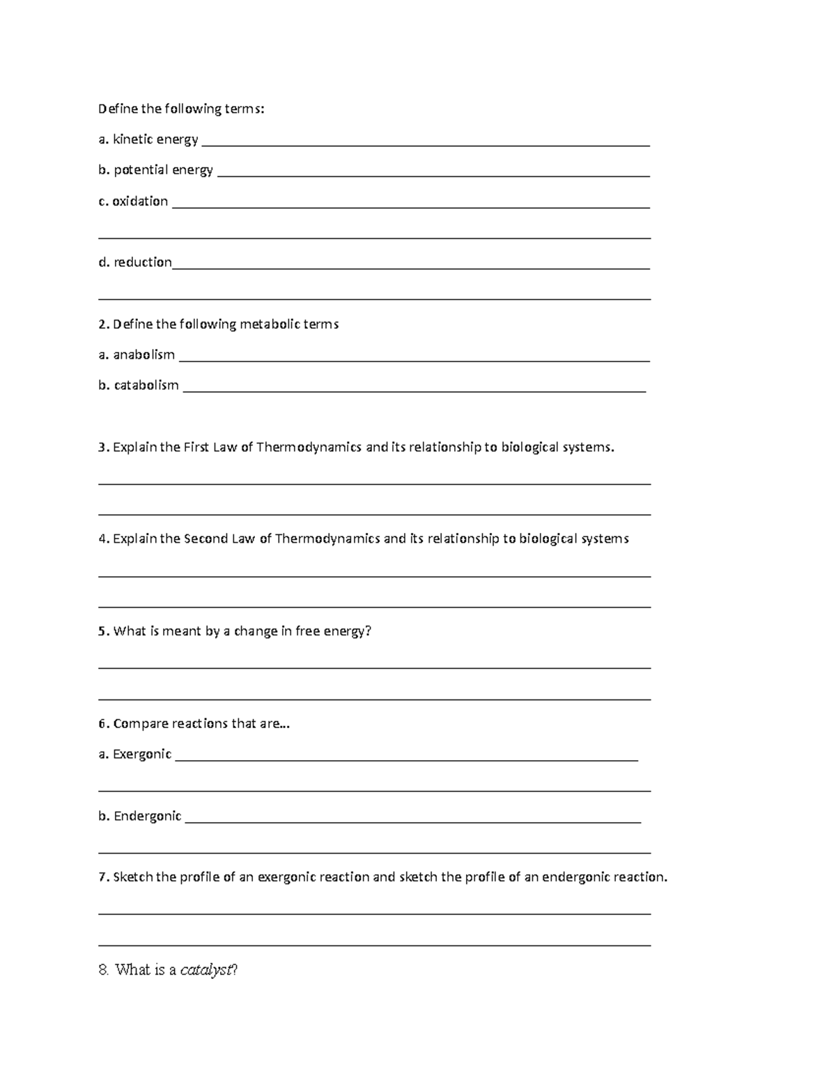 Chapter 8 Activity (study guide) questions - Define the following terms ...