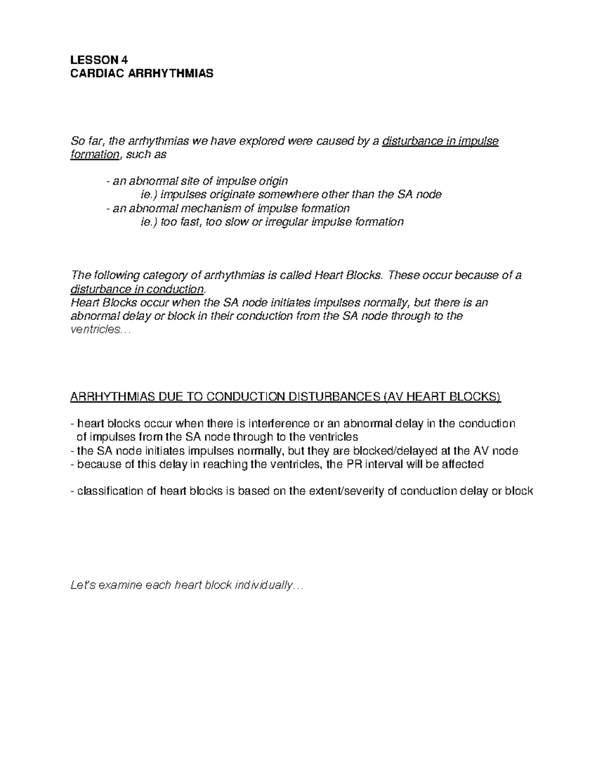 Rpn-cc Lesson 4-part 5, Heart Blocks - Lesson 4 Cardiac Arrhythmias So 