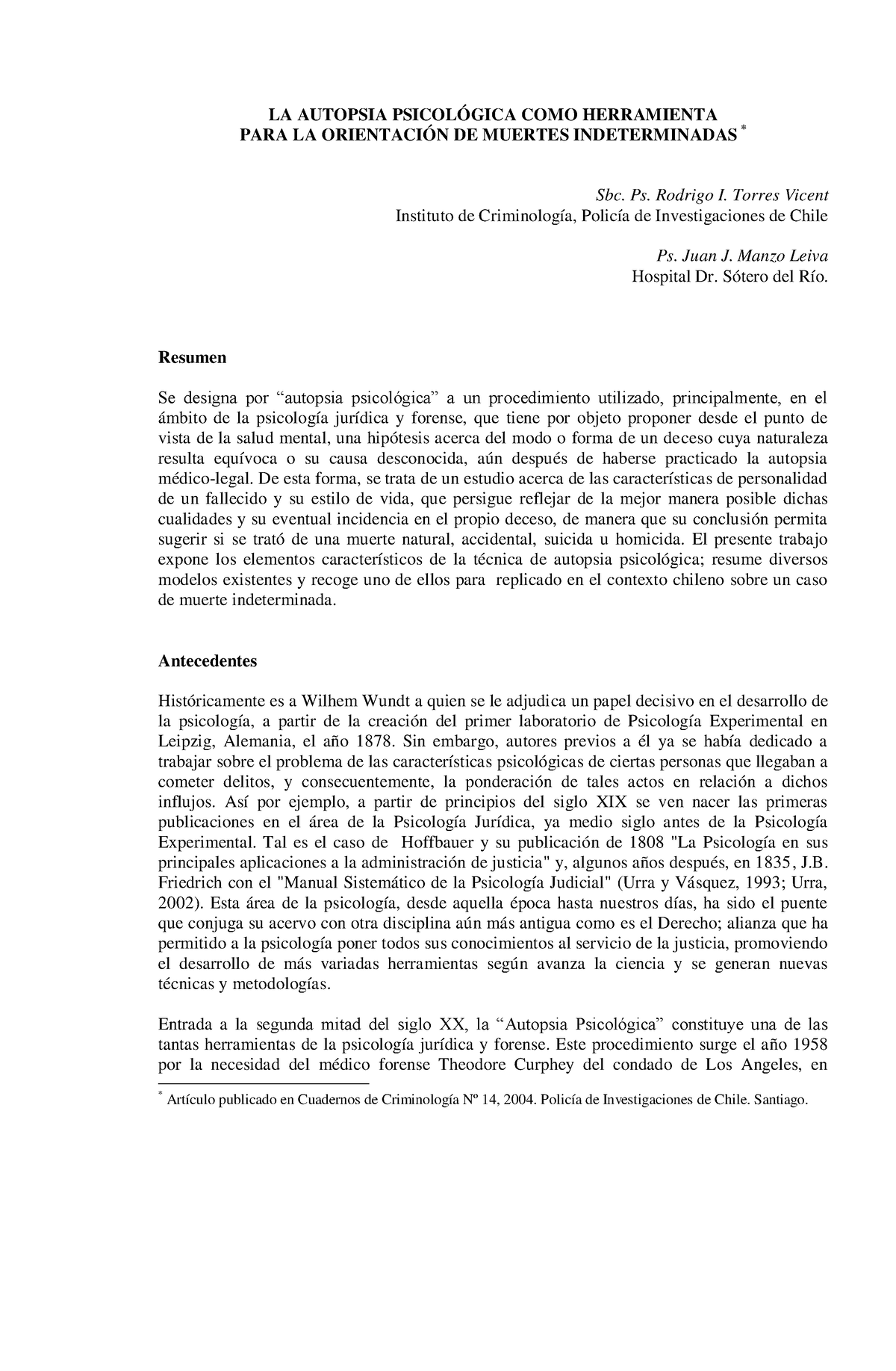 LA Autopsia Psicologica COMO Herramienta - LA AUTOPSIA PSICOLÓGICA COMO ...