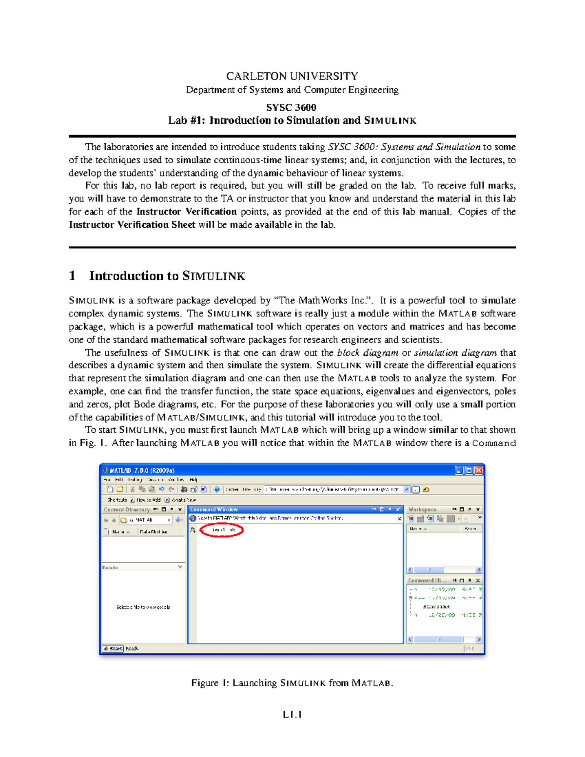 SYSC3600-Lab1 - Lab - CARLETON UNIVERSITY Department of Systems and ...