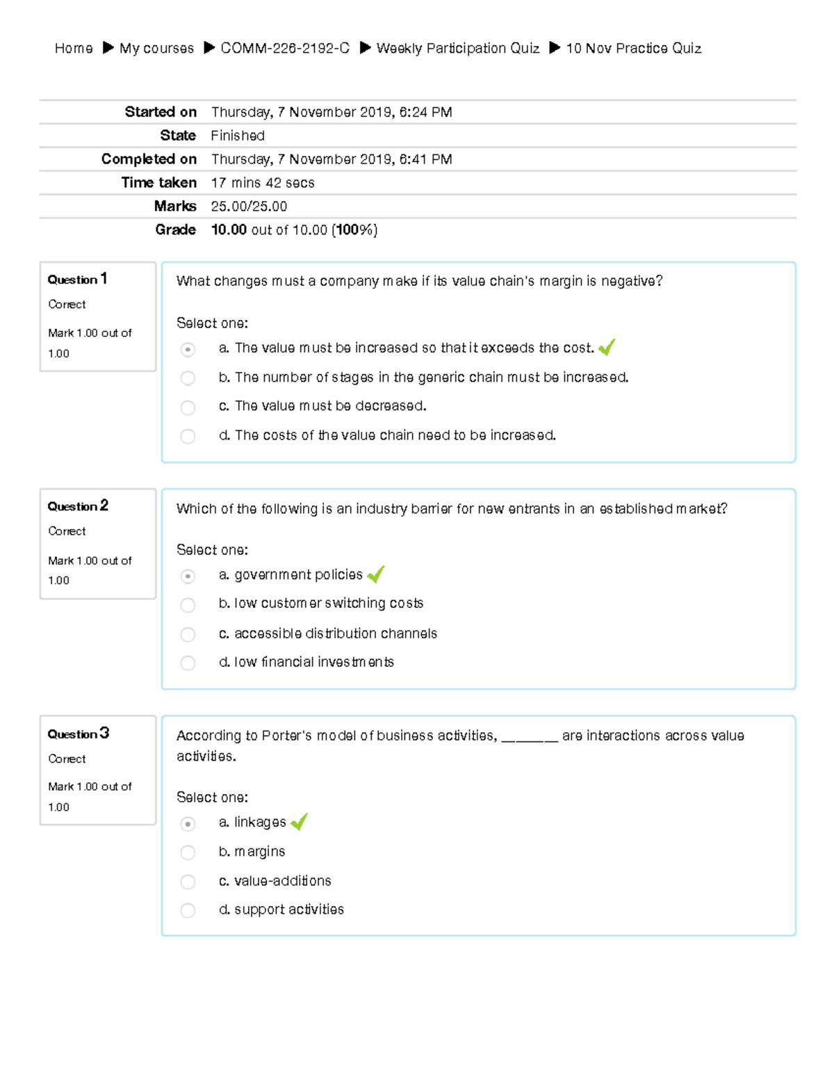 10 Nov Practice Quiz - Home My Courses COMM-226-2192-C Weekly ...