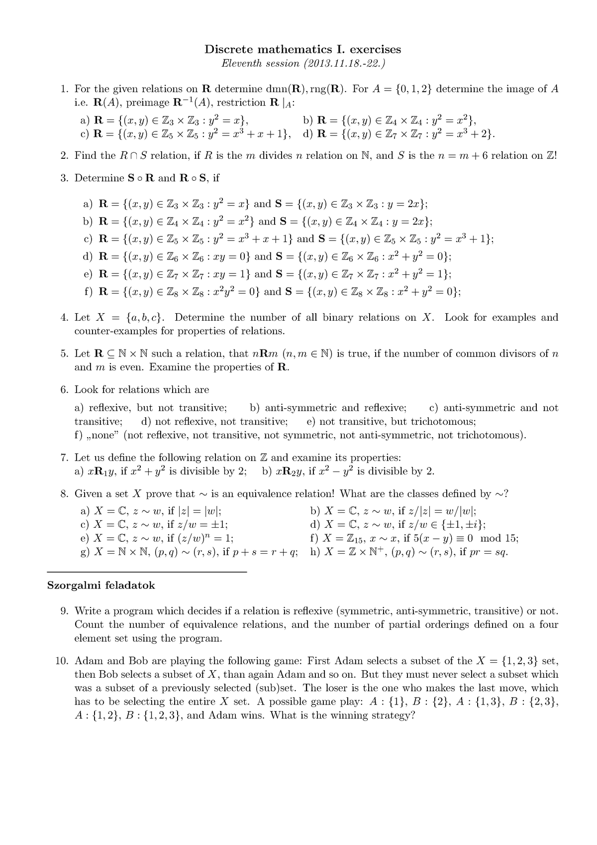 Dm1 Ex11 Practical Exercises For Discrete Math Studocu