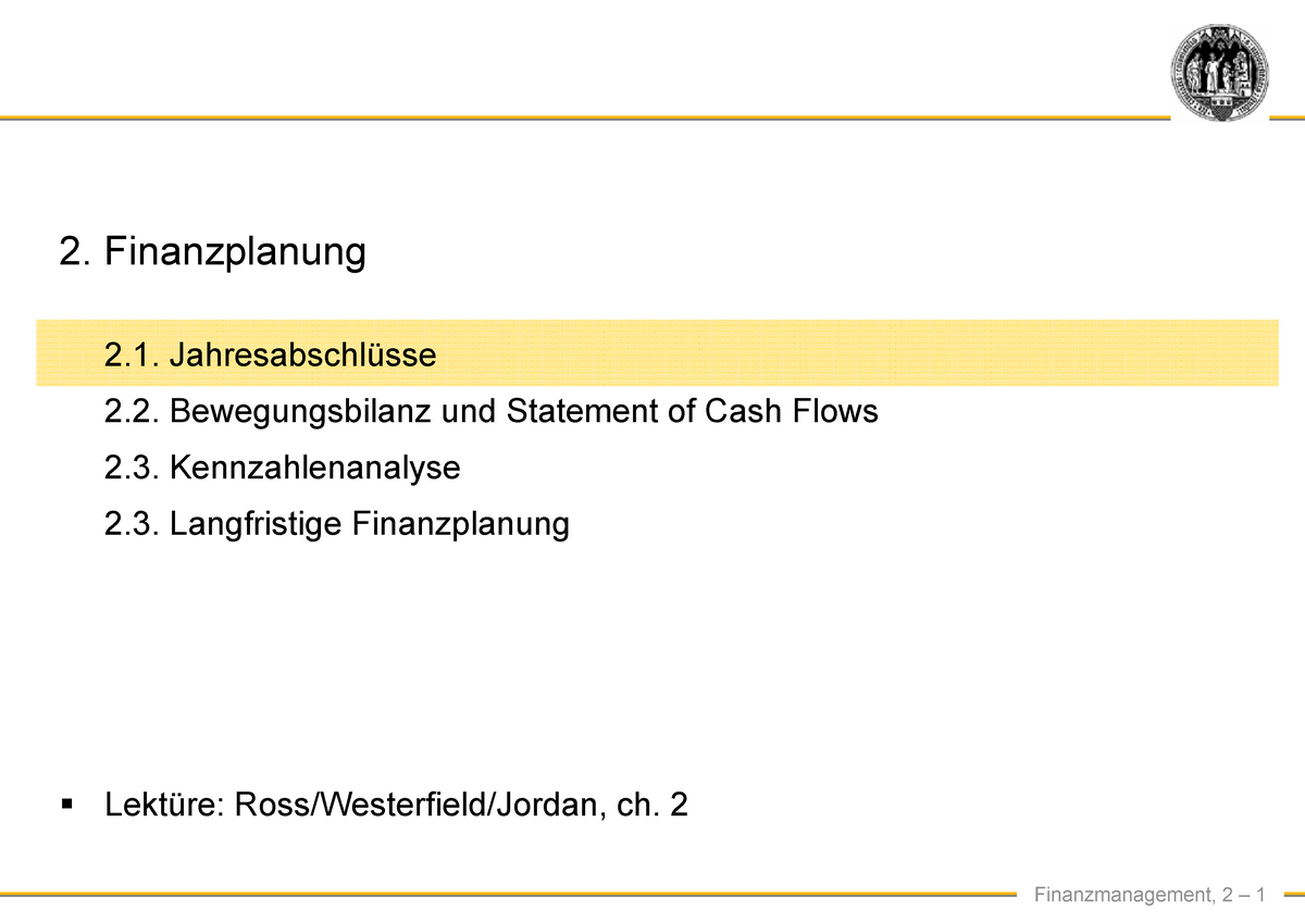 FM - 2 - Finanzplan - 2015-16 - 2. Finanzplanung 2. Jahresabschlüsse 2 ...