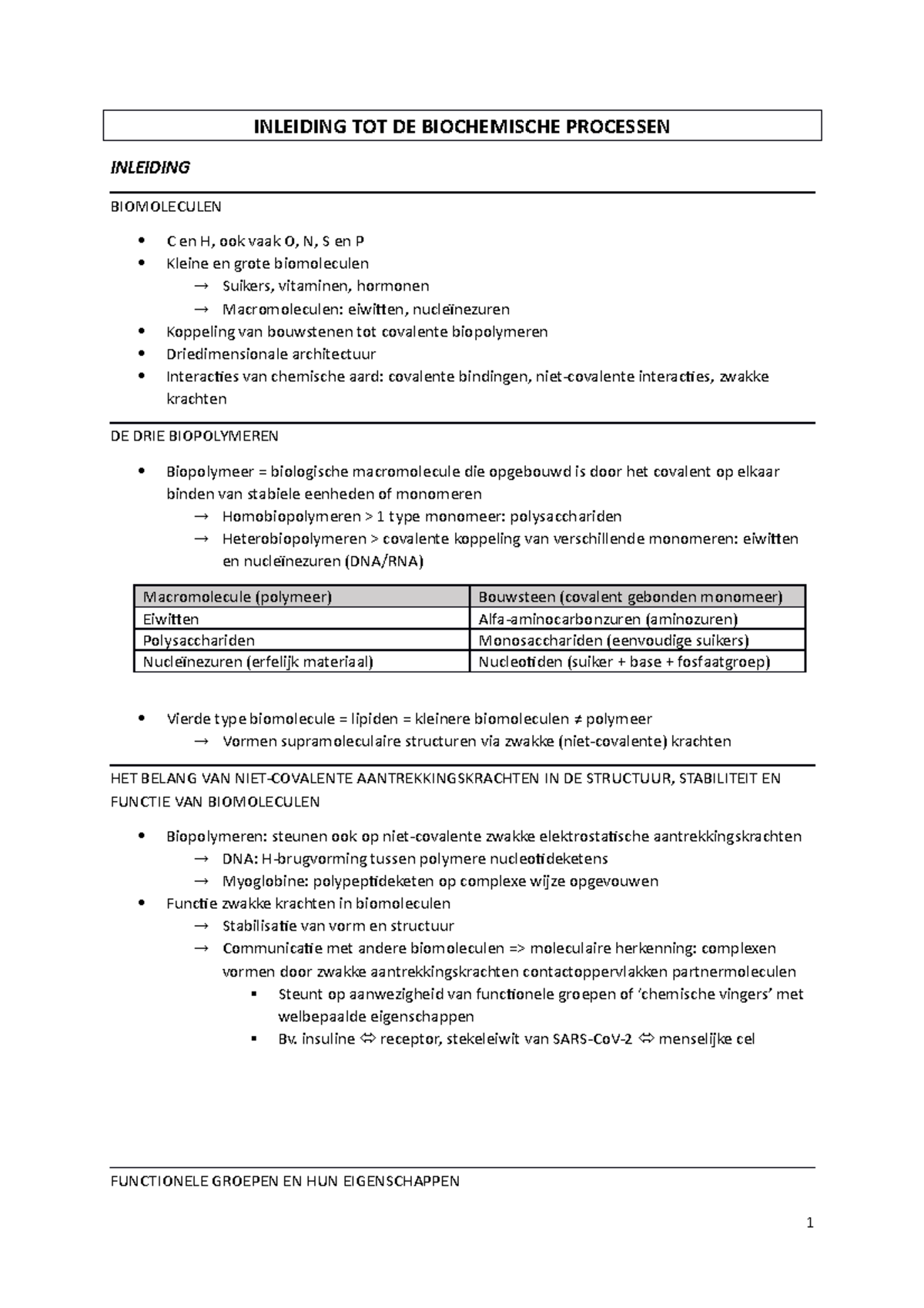 Inleiding Tot De Biochemische Processen - INLEIDING TOT DE BIOCHEMISCHE ...