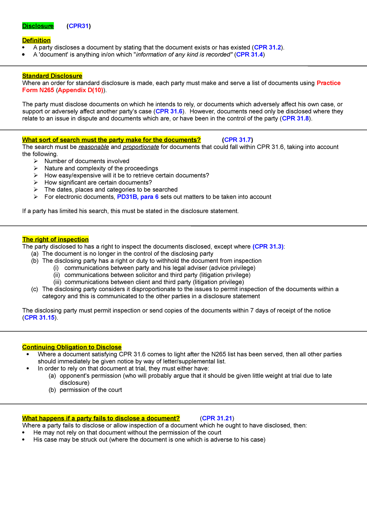 19 Disclosure Disclosure CPR31 Definition A Party Discloses A 