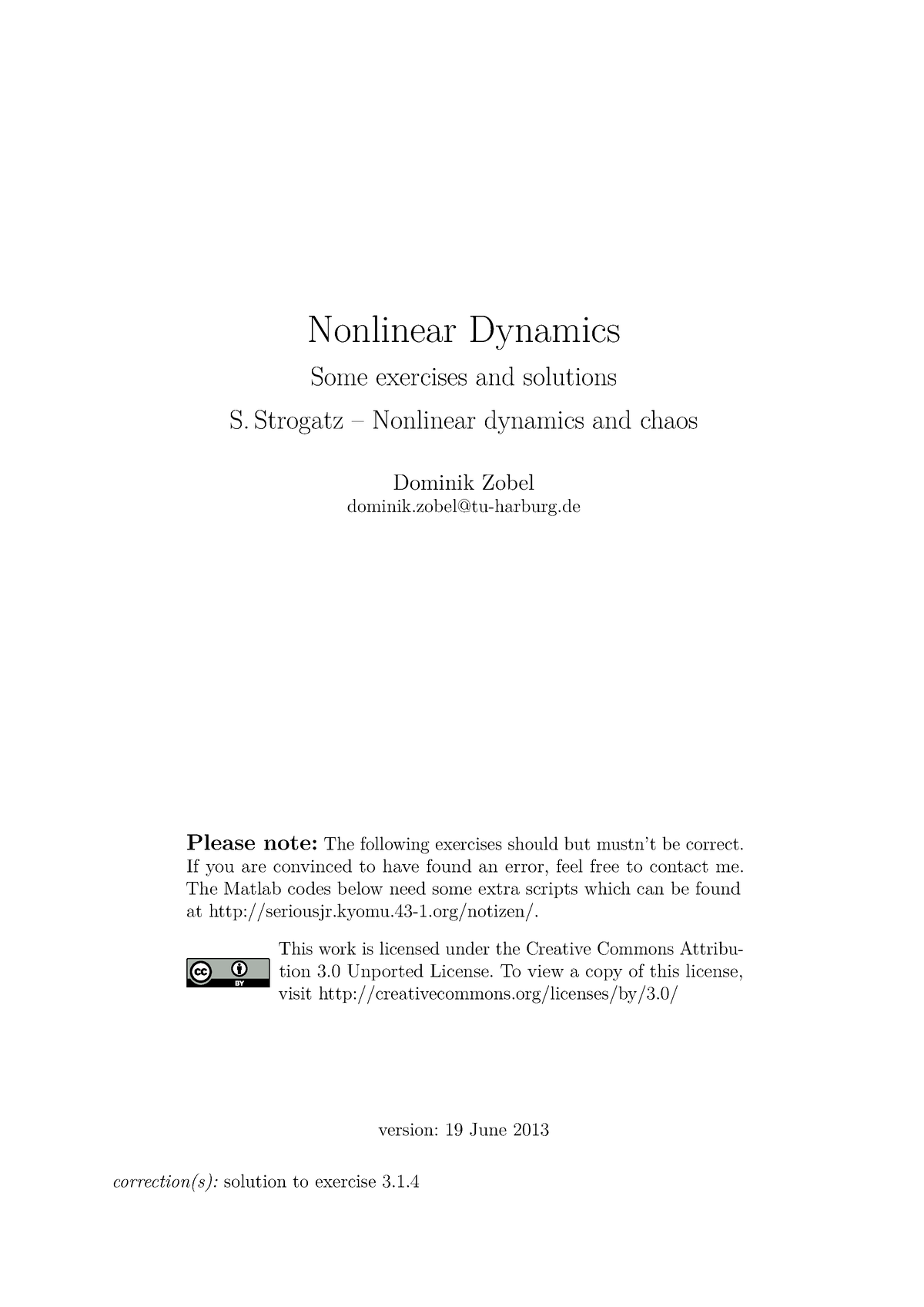 Solution manual of non linear dynamics - Nonlinear Dynamics Some ...