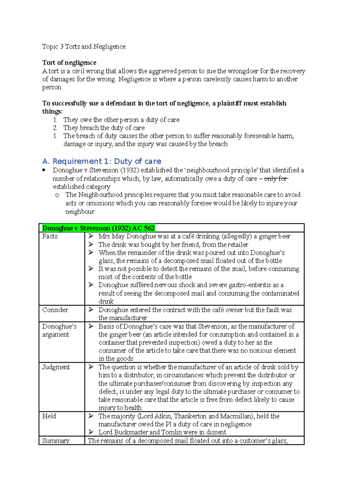 torts-1-topic-3-torts-and-negligence-tort-of-negligence-a-tort-is-a