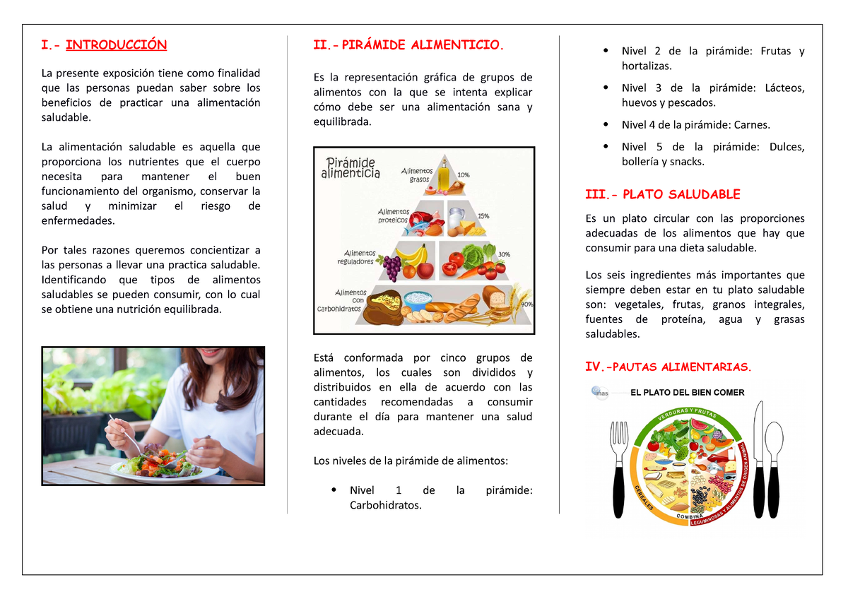 Triptico Alimentacion Saludable - Yesenia Antay Osorio - I ...