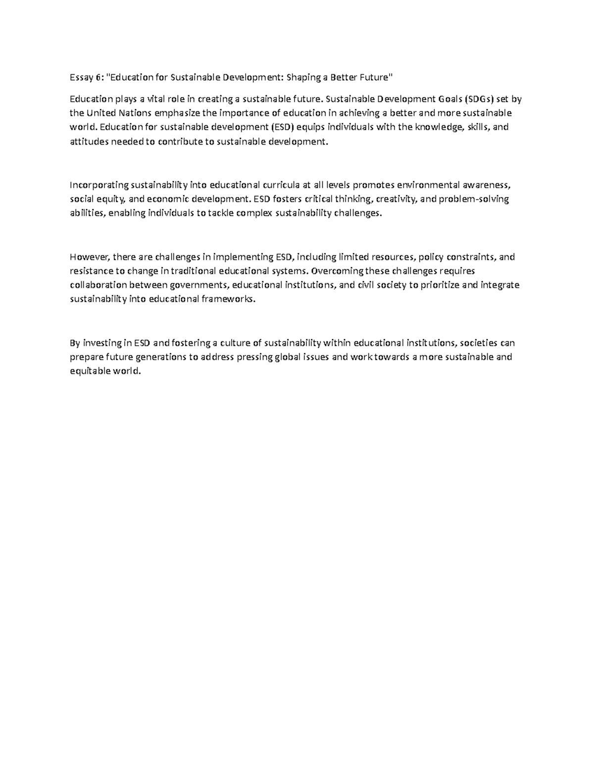 Education for Sustainable Development - Sustainable Development Goals ...