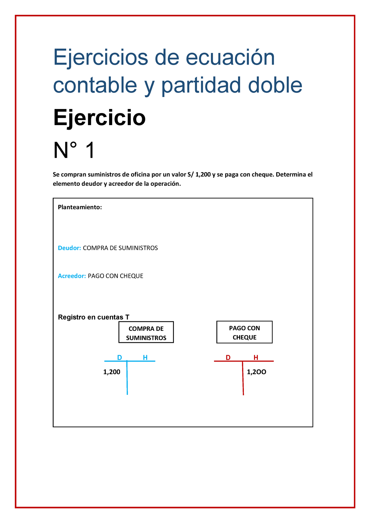 Ejercicios De Ecuación Contable Y Partida Doble Ejercicios De Ecuación Contable Y Partidad 9634