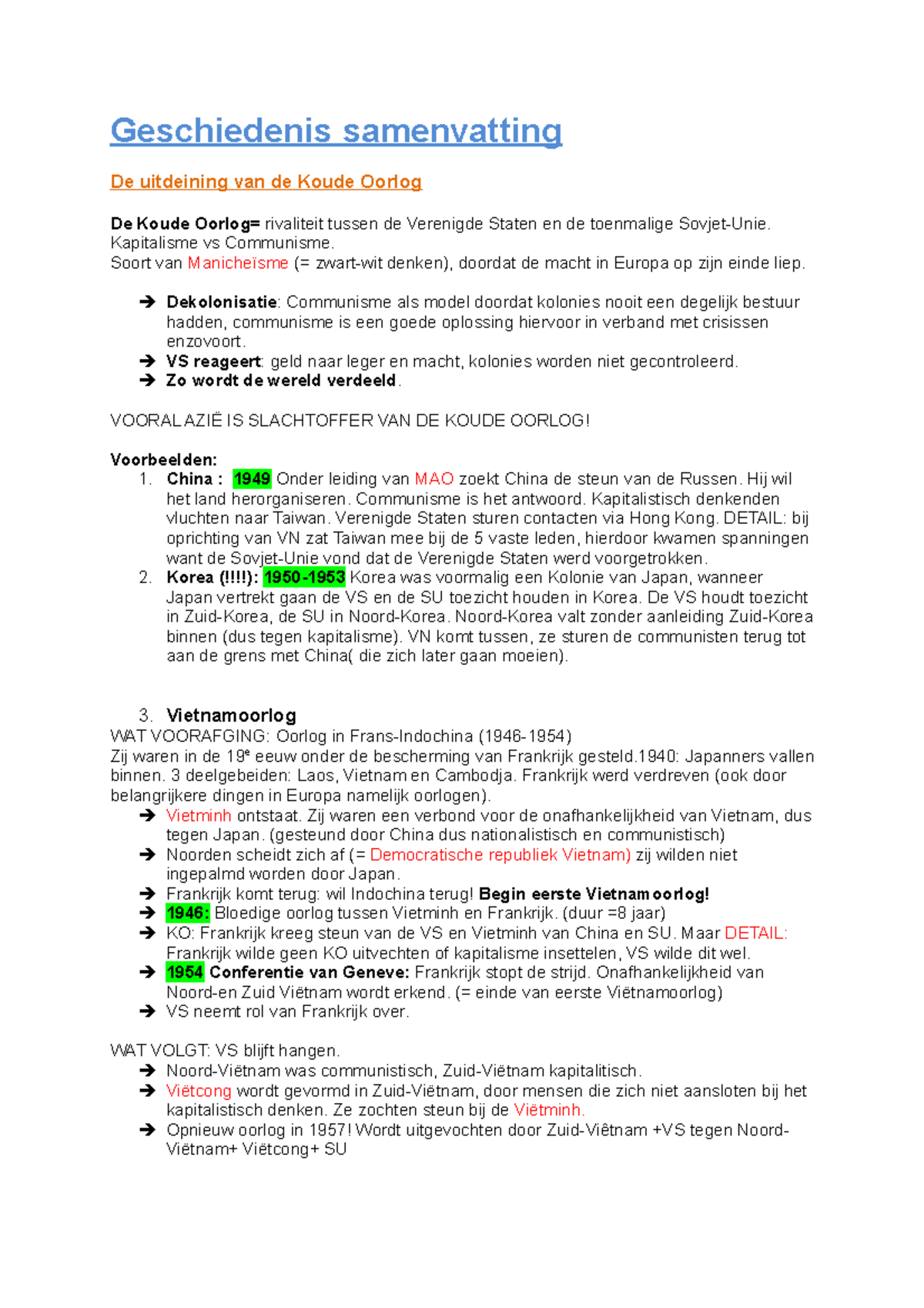 Geschiedenis-samenvatting-KO - Geschiedenis Samenvatting De Uitdeining ...