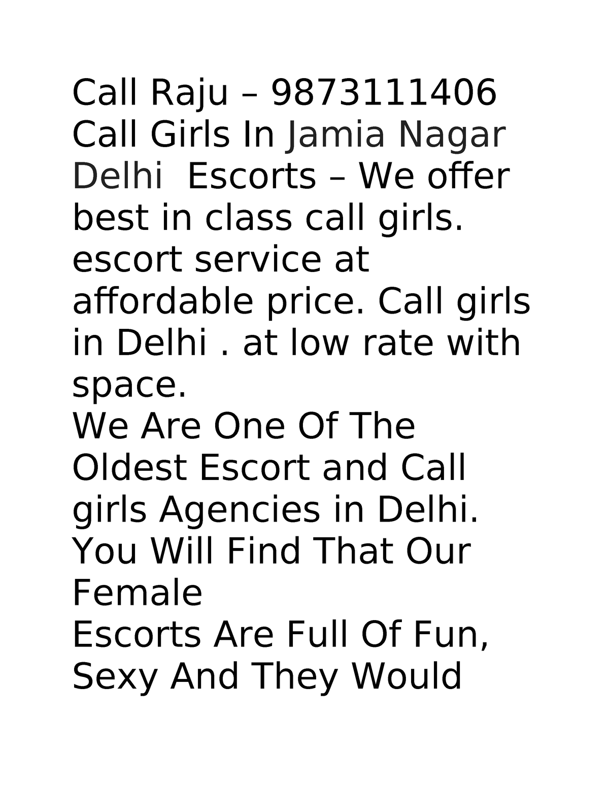 Call Girls Services In Karnal 886OOO8O73 Karnal Es Co Rt S - Call Raju \u2013 9873111406 Call Girls ...