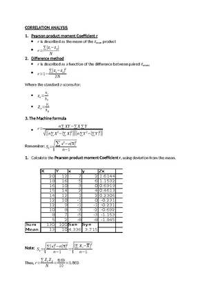 Correlation analysis UNIT 1 - Topic: Correlation analysis 1. Objectives ...