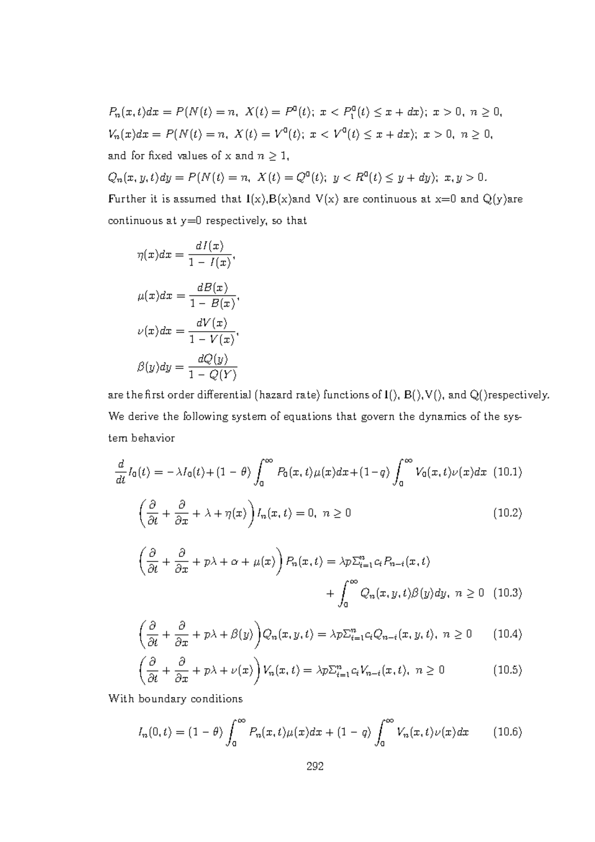 Queueing Theory-30 - P n (x, t)dx = P (N (t) = n, X(t) = P 0 (t); x ...