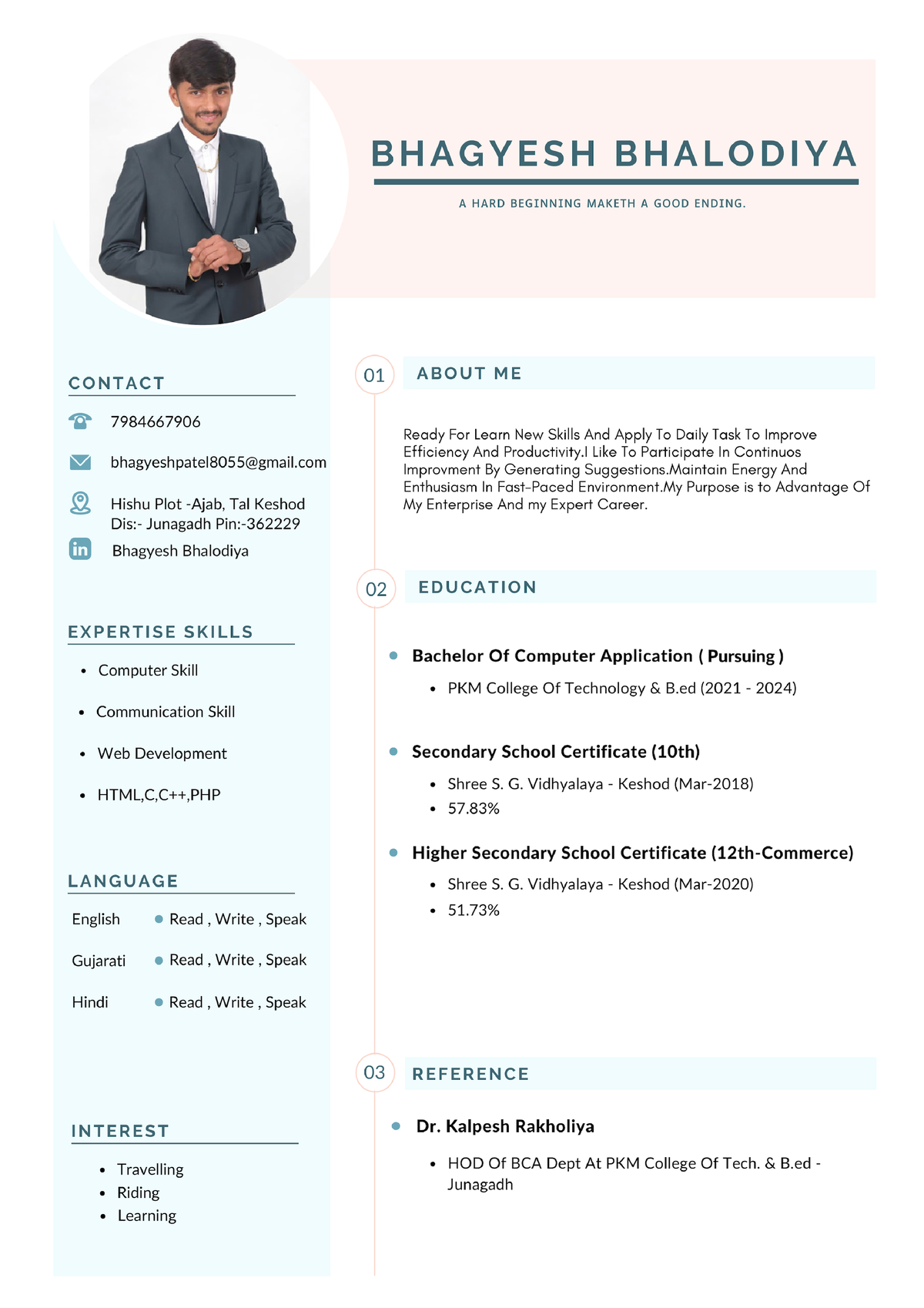 Bhagyesh Resume - Web Applications - Studocu