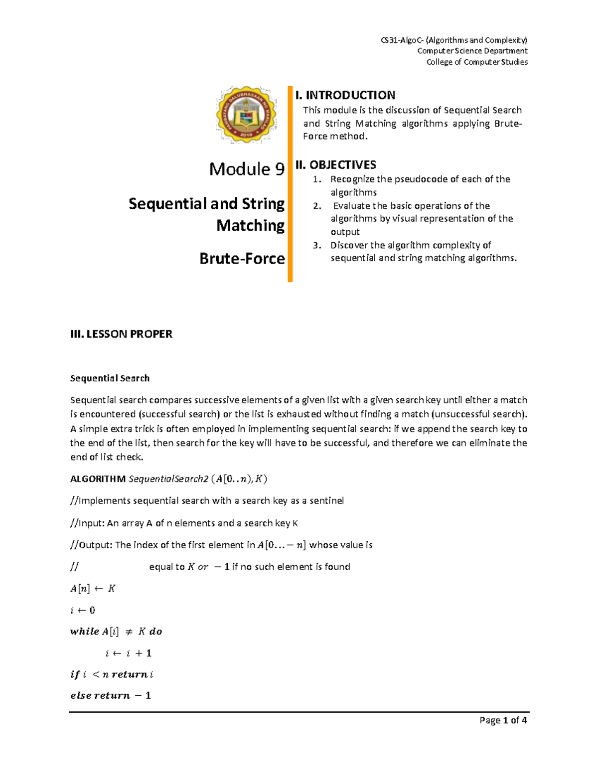 CS31-Algo C Module 9 - Lecture notes 12CS31-OS - Lecture notes 11 ... image.