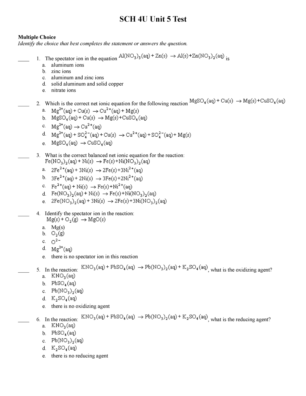 sch-4u-unit-5-practical-test-sch-4u-unit-5-test-multiple-choice