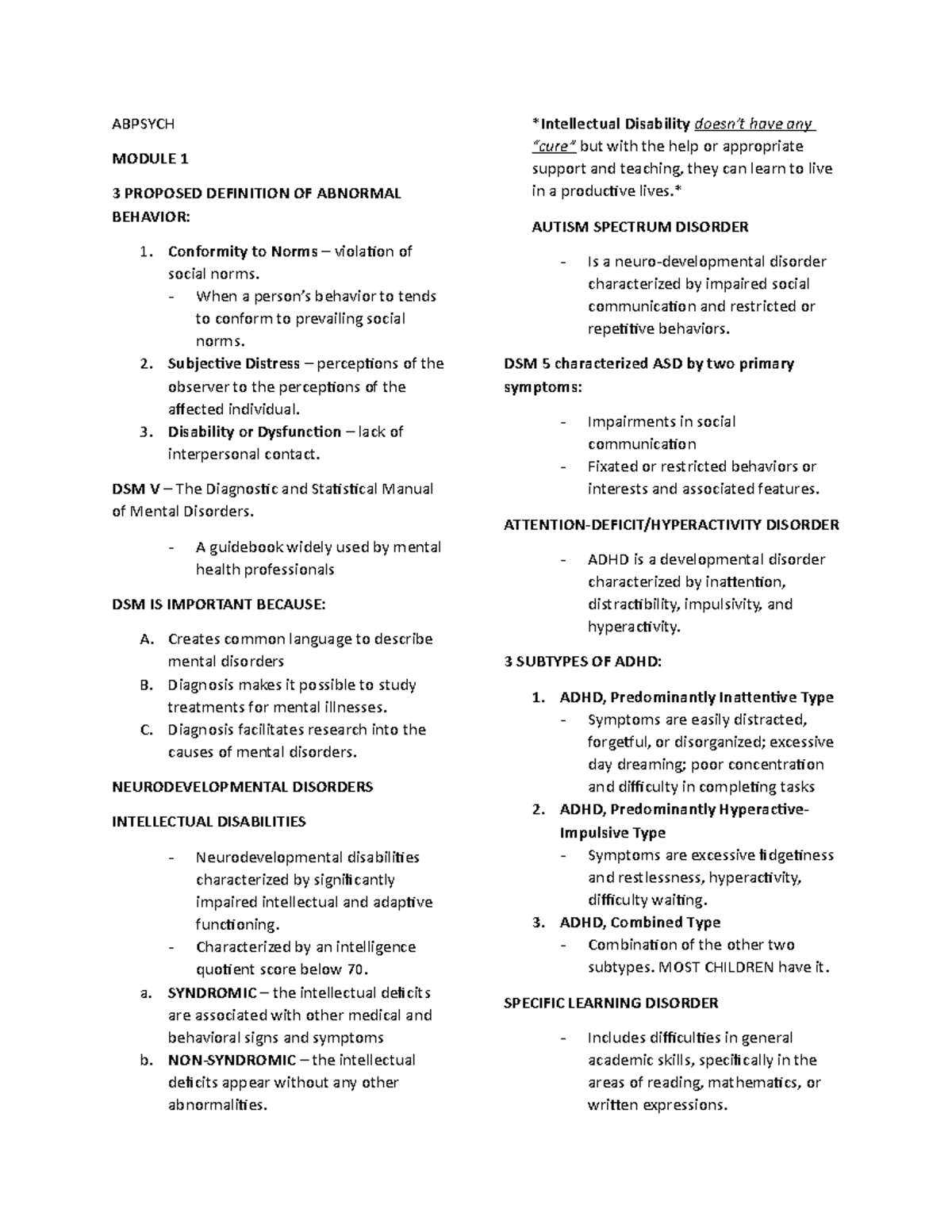 Abpsych- Reviewer - NONE - ABPSYCH MODULE 1 3 PROPOSED DEFINITION OF ...