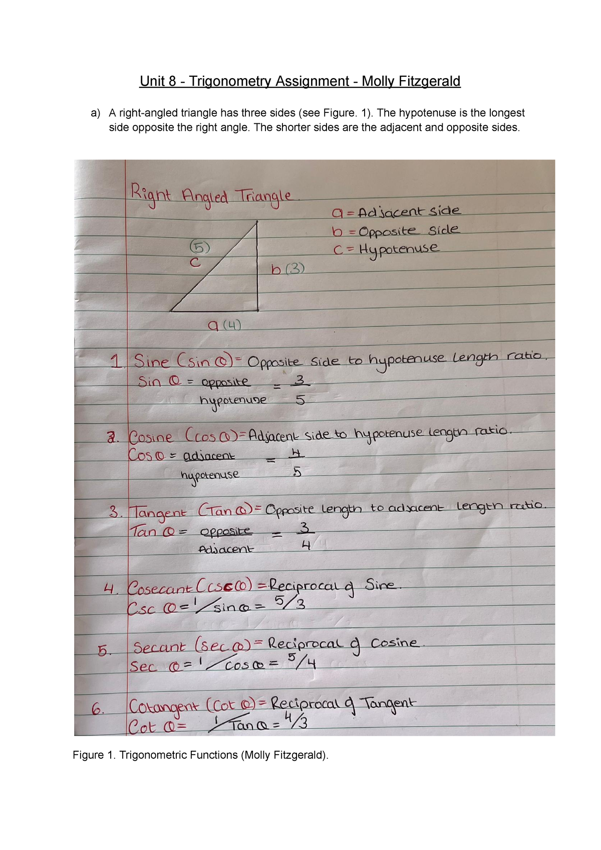 unit 8 introduction to trigonometry corrective assignment answers