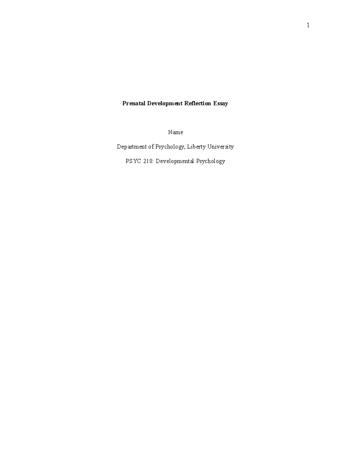 Prenatal Development Reflection - The importance of this topic carries ...