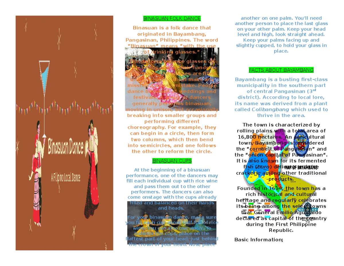 Binasuan Dance BINASUAN FOLK DANCE Binasuan is a folk dance that