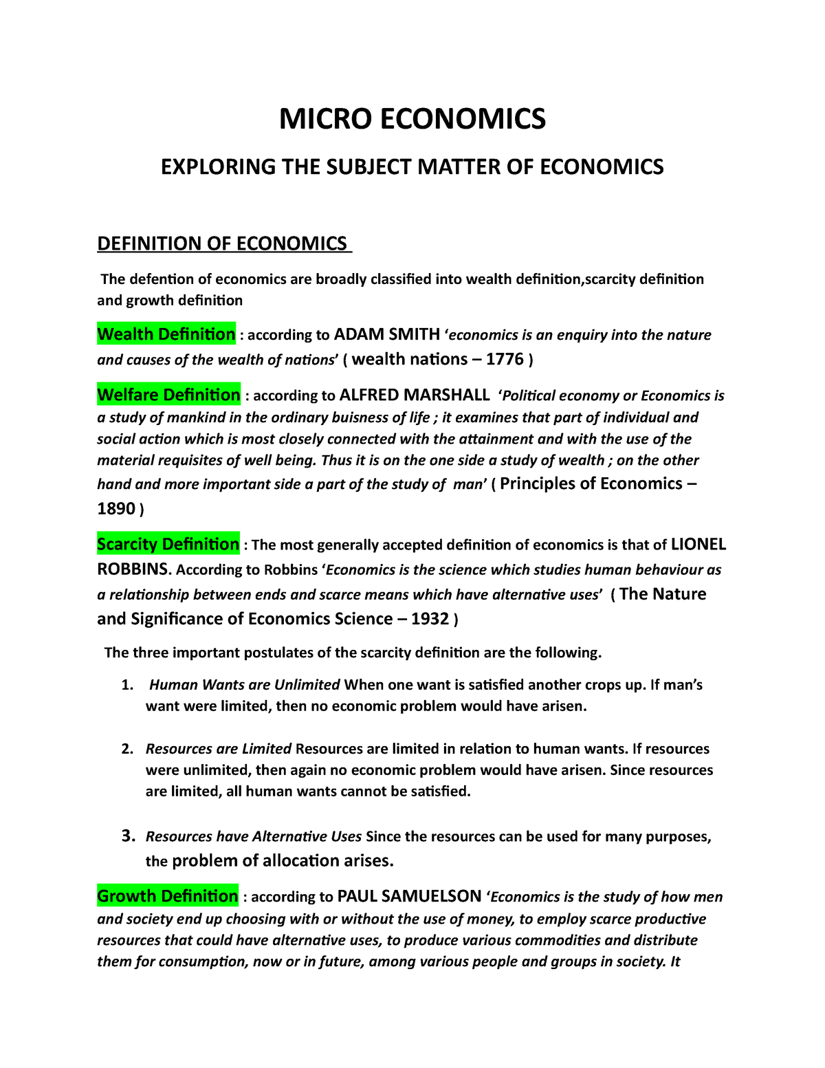 Micro Economics 1 - Everyone Can Use This Lecture Notes To Study In The ...