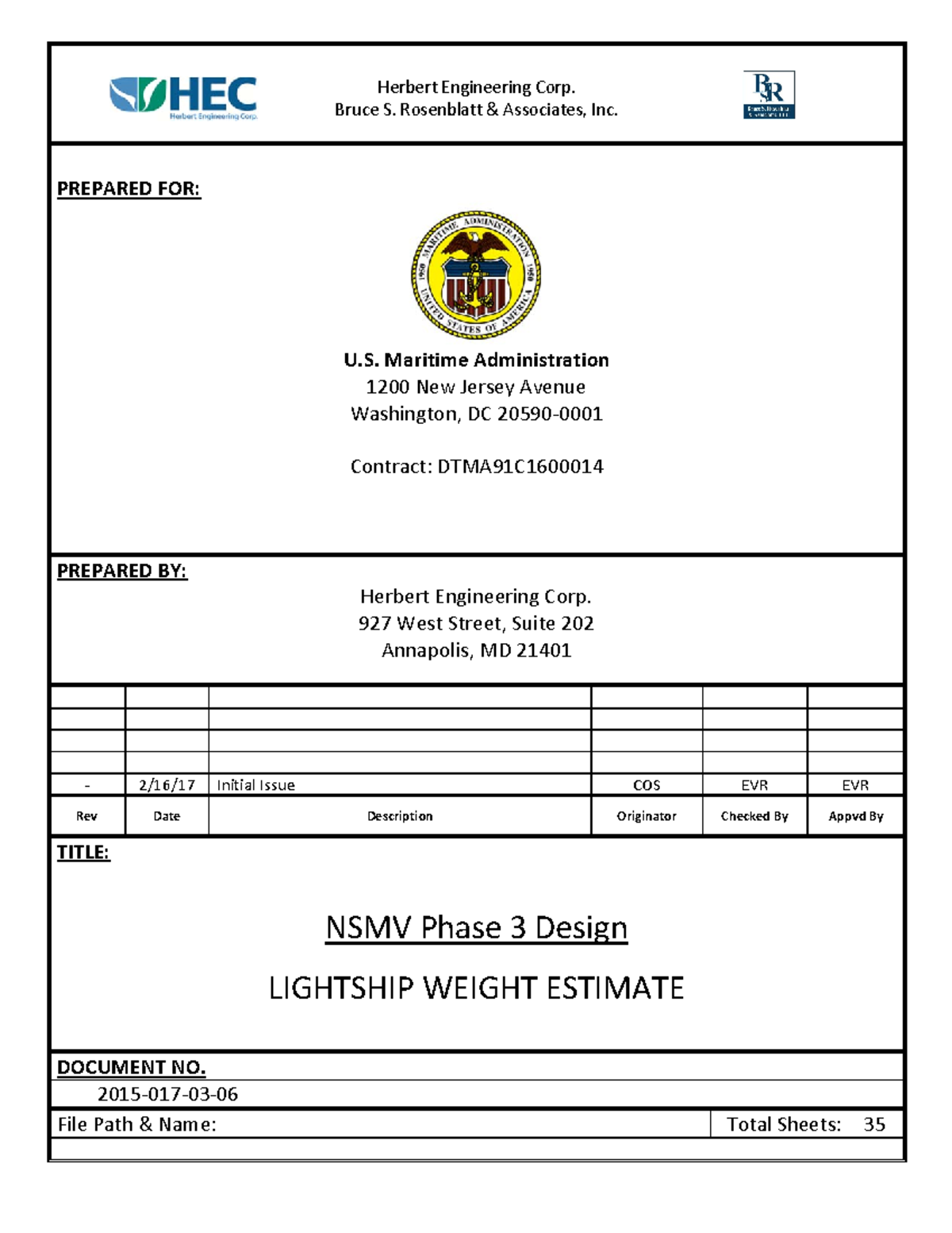 Lightshipweightreport Herbert Engineering Corp. Bruce S. Rosenblatt & Associates, Inc. Studocu