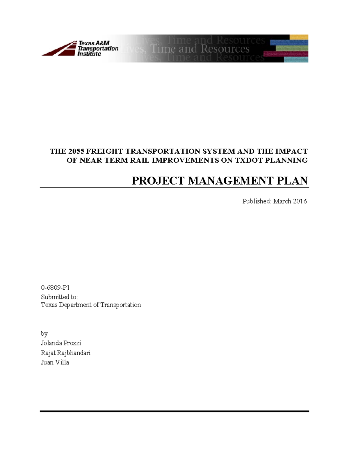 Basic Project Management Plan 2 - THE 2055 FREIGHT TRANSPORTATION ...