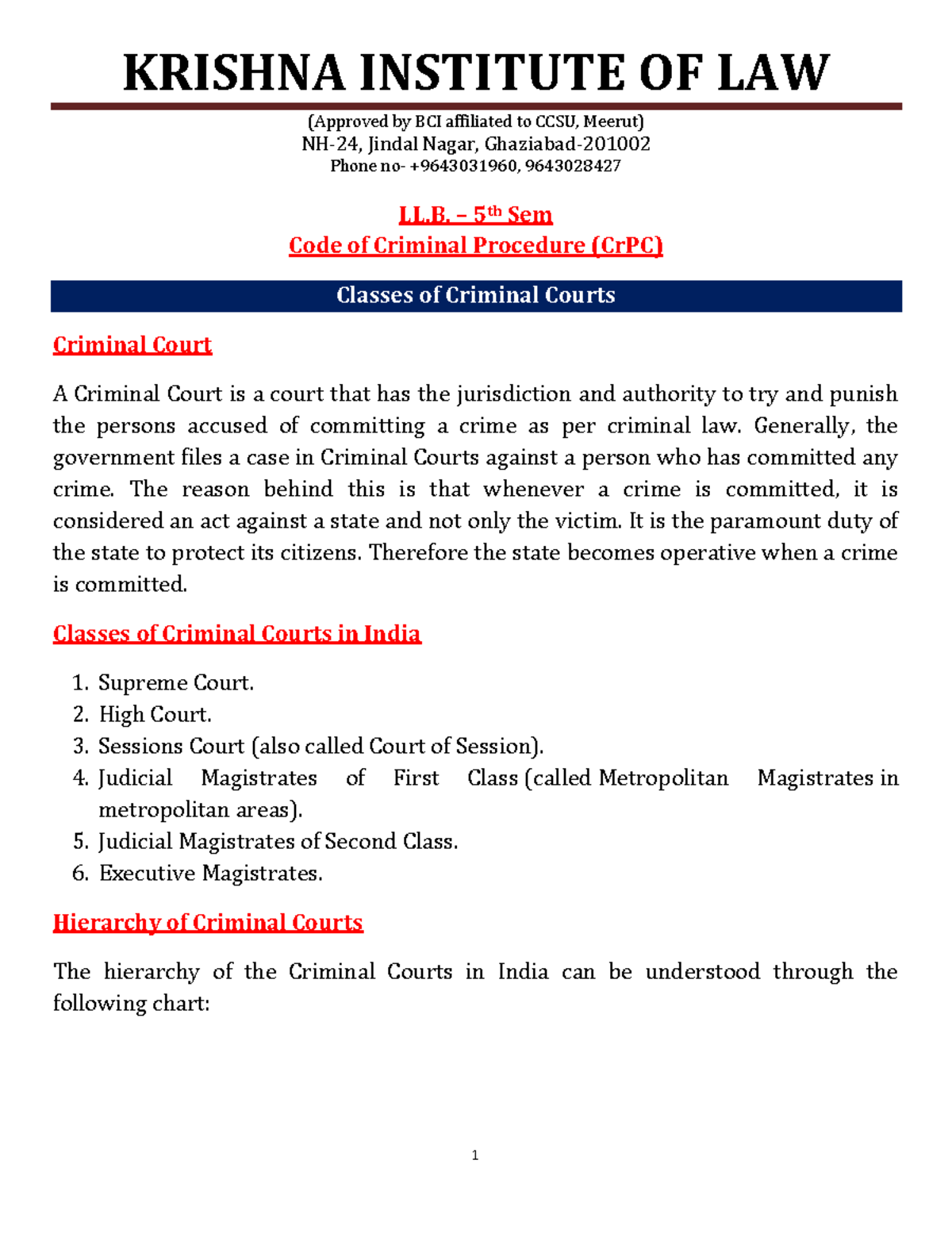 Cr PC Notes - (Approved by BCI affiliated to CCSU, Meerut) NH-24 ...