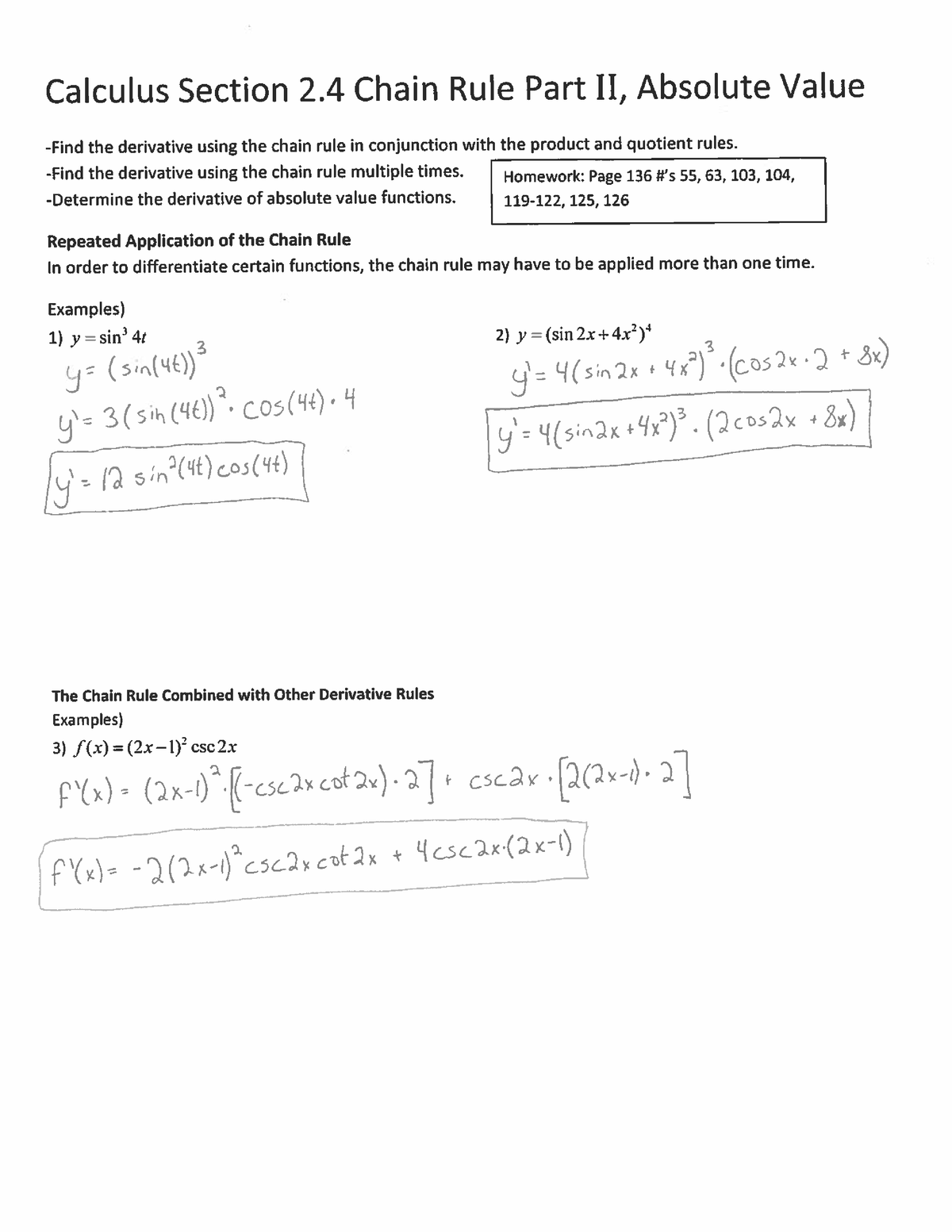 Calculus-Chain Rule2+Absolute Value - MATH-M 211 - Studocu