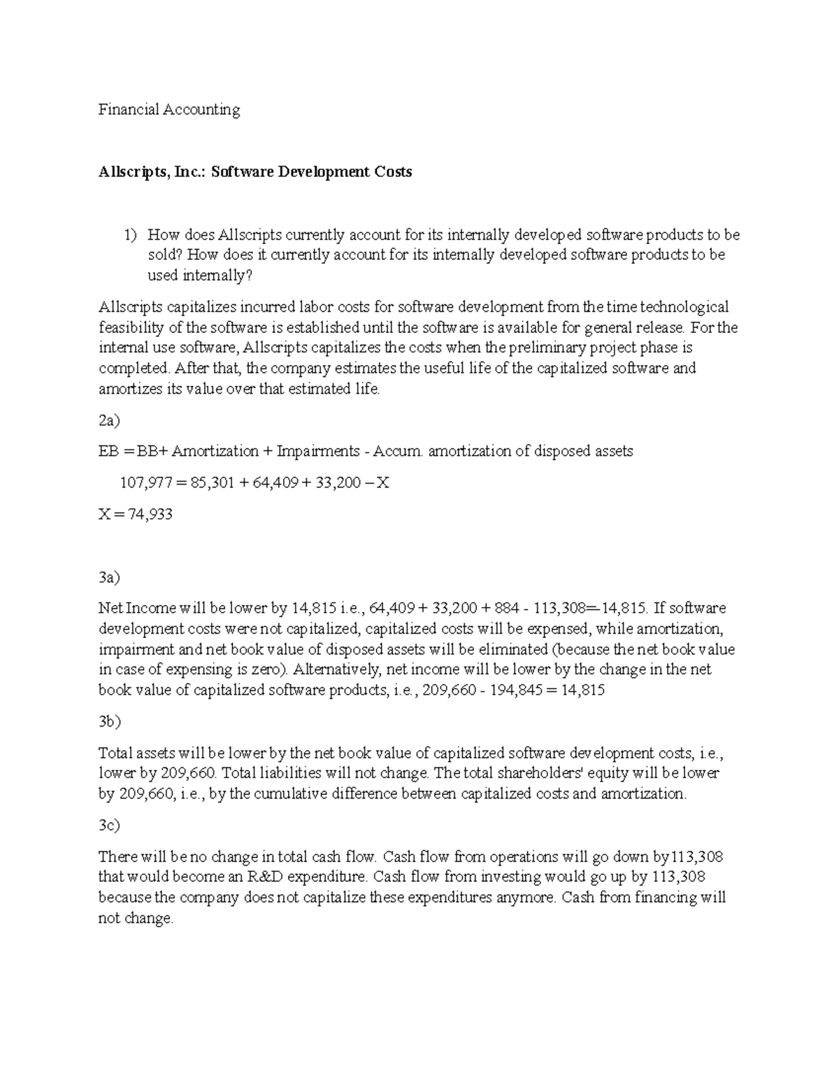 Allscripts Inc Financial Accounting Allscripts Inc Software 