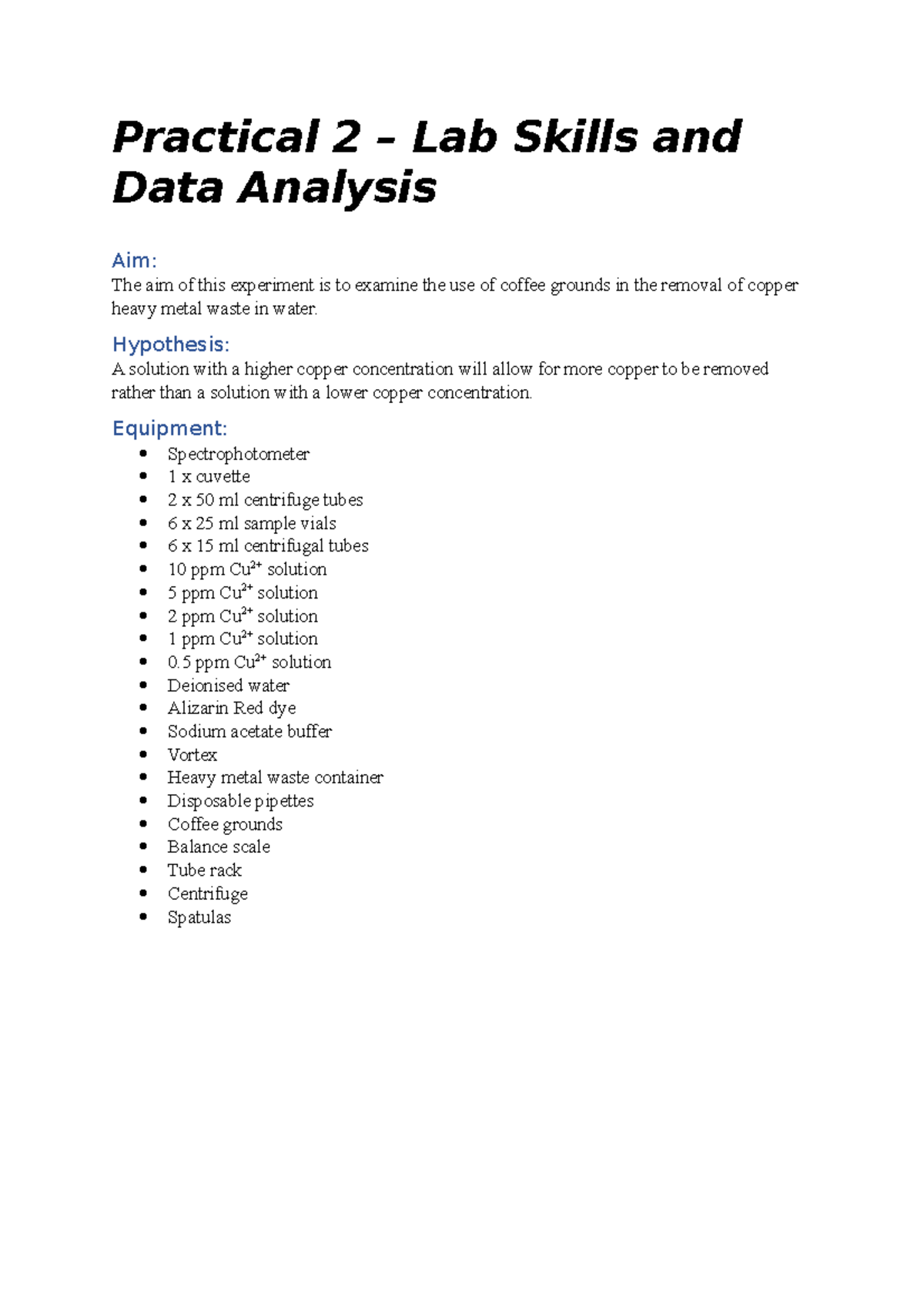 Practical 2 Report - Practical 2 – Lab Skills And Data Analysis Aim ...