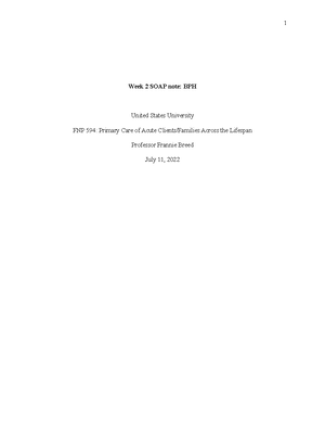 SOAP Note Low Back Pain - SOAP note on low back pain - Week 6 SOAP Note ...
