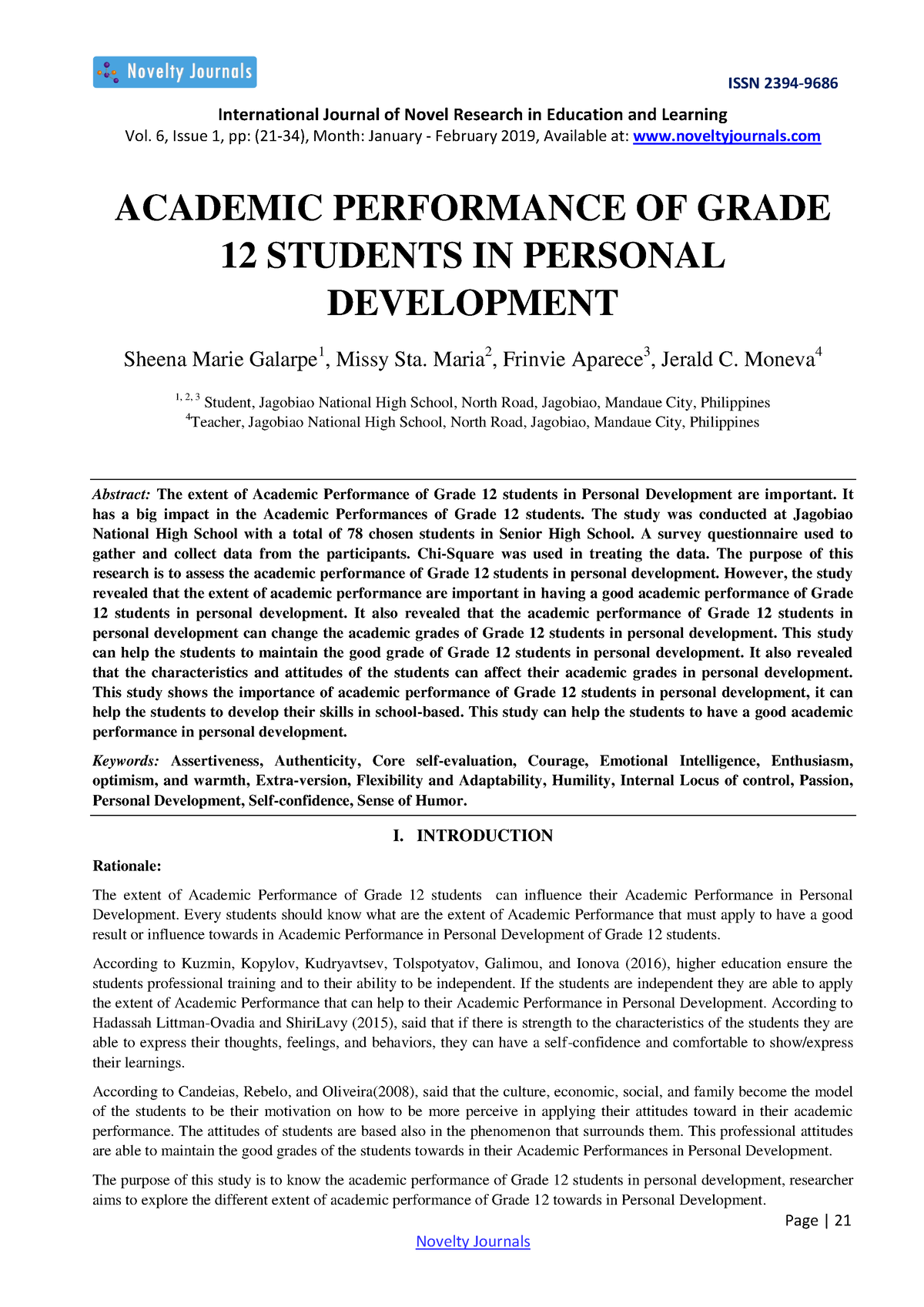 literature review of students academic performance