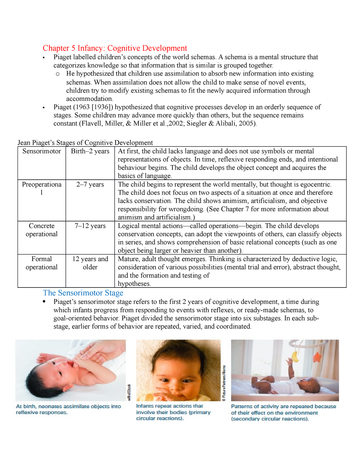 HEV Chaper 5 6 Psych 210 Chapter 5 Infancy Cognitive