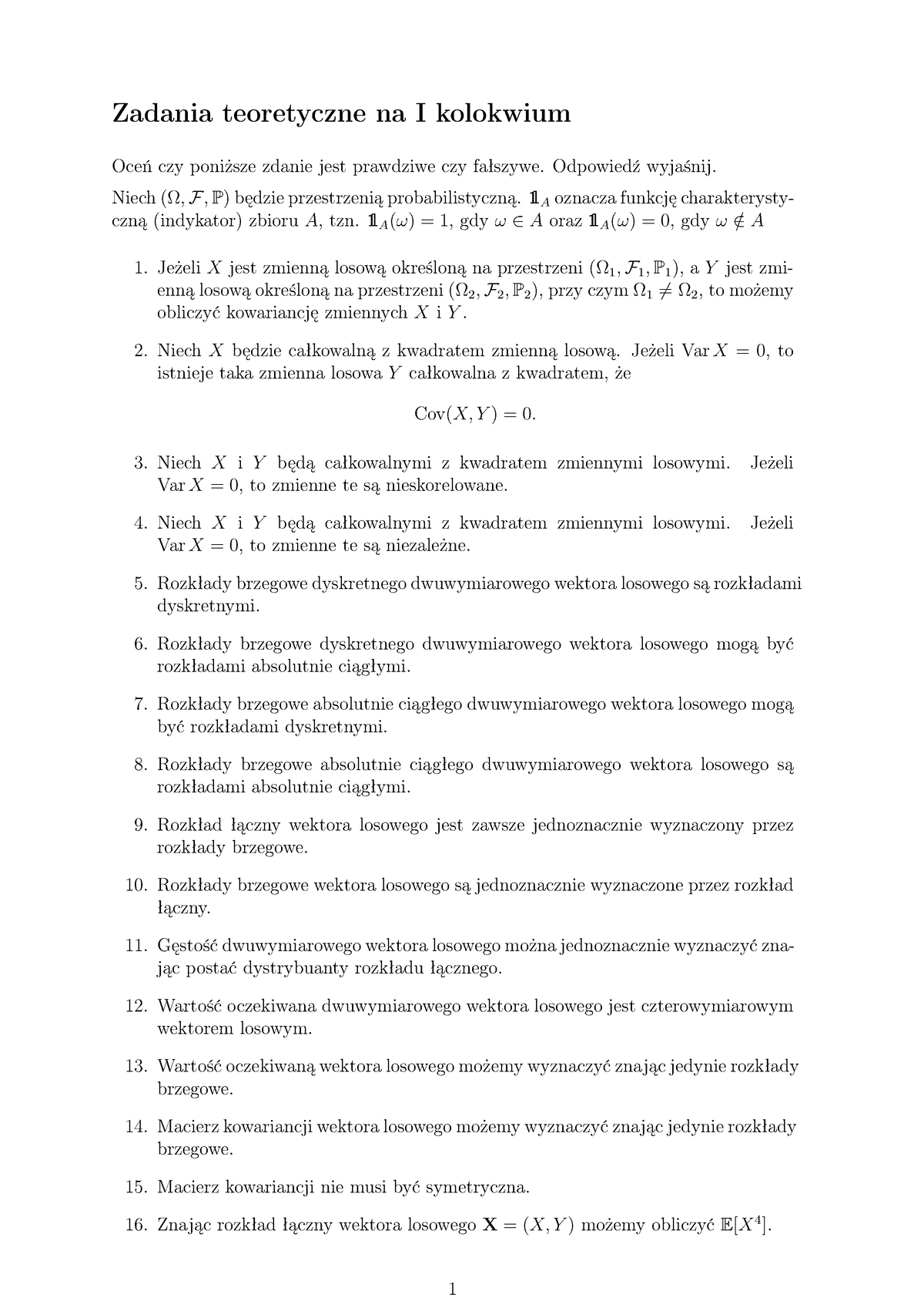 Pytania Teoretyczne Cz 1 - Zadania Teoretyczne Na I Kolokwium Oceń Czy ...