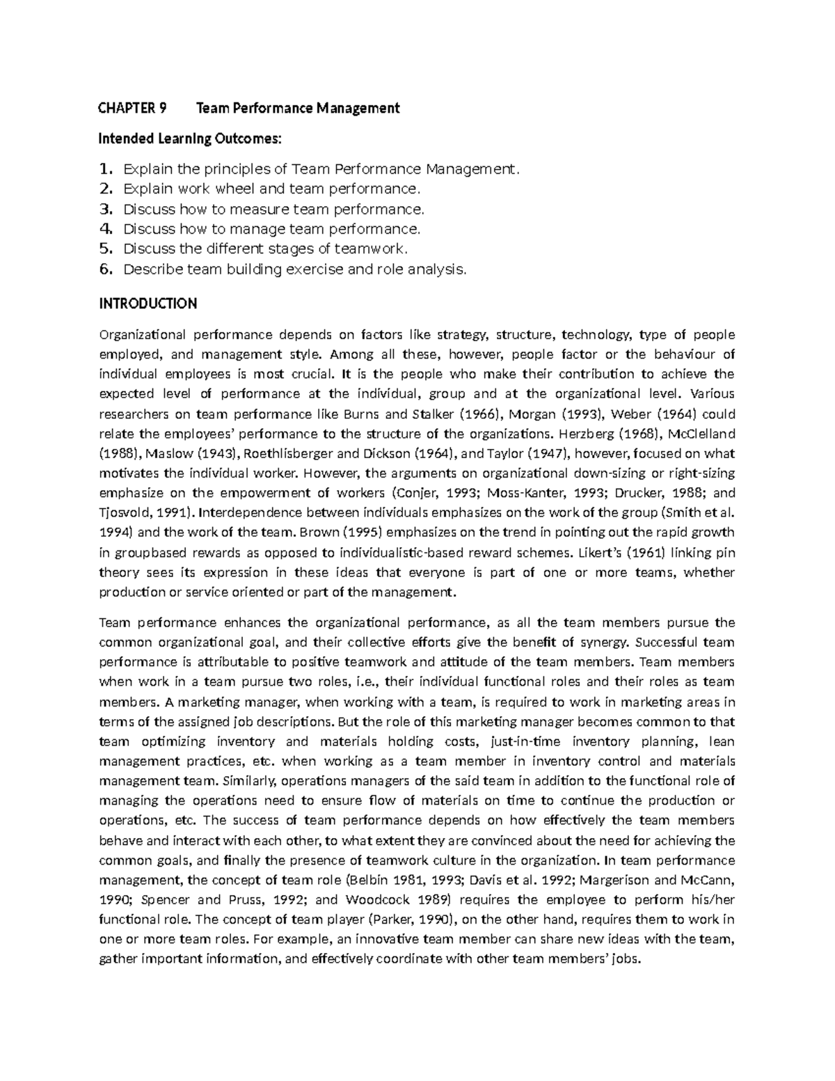 Chapter-9 sdqawcawc - CHAPTER 9 Team Performance Management Intended ...