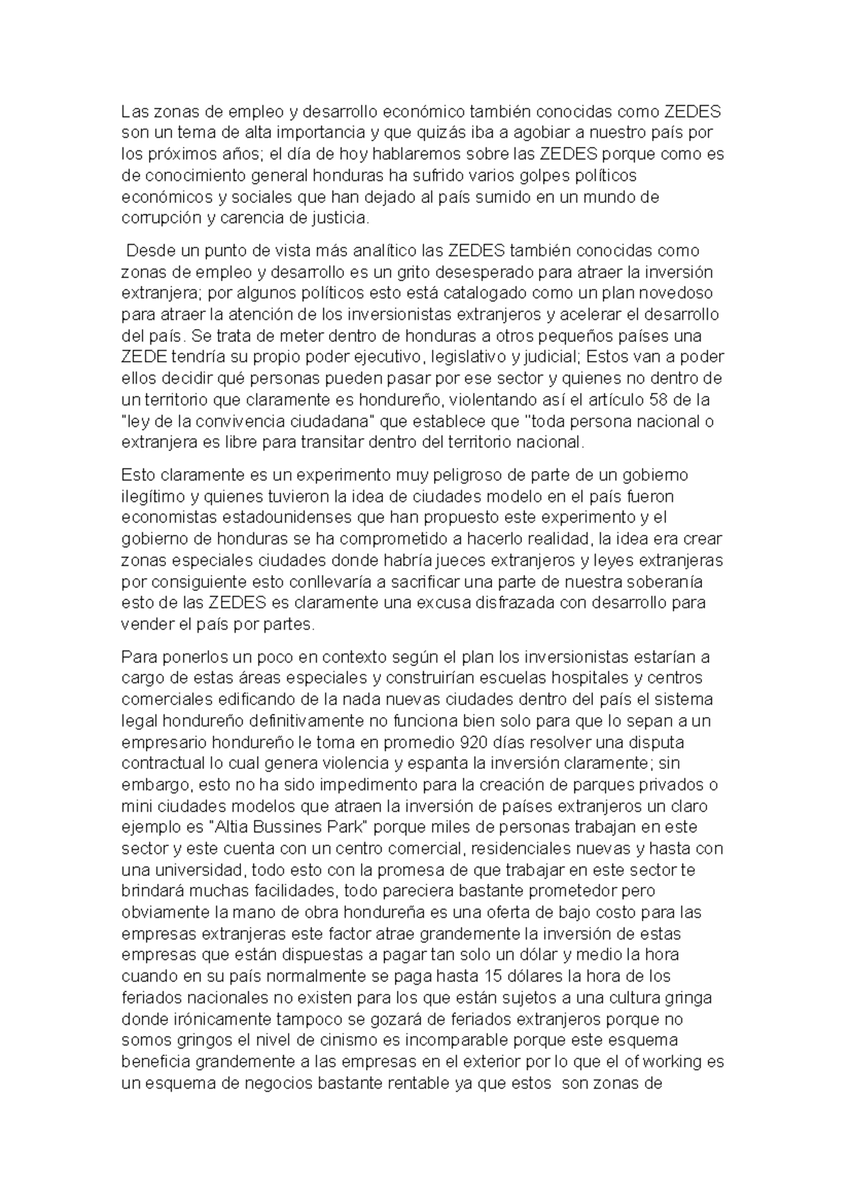 Analisis de las ZEDE - noticia - Las zonas de empleo y desarrollo ...