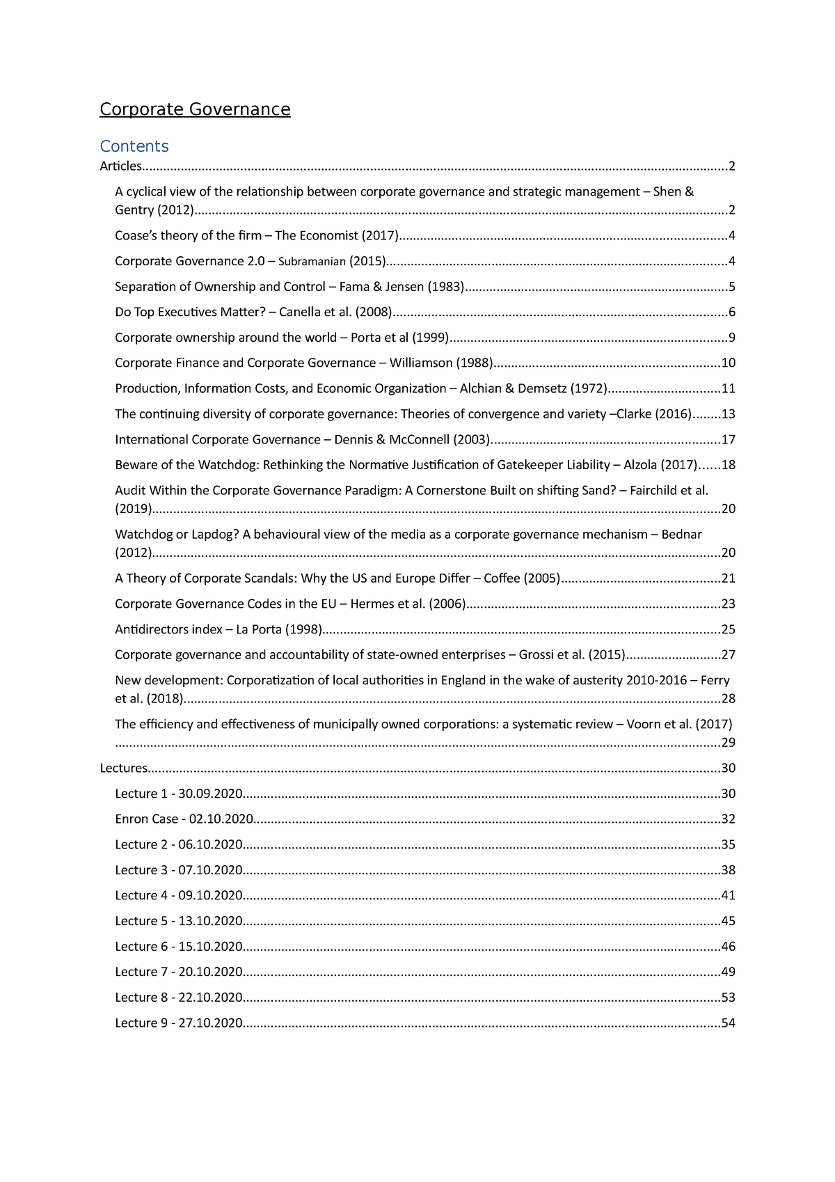 dissertation topics for corporate governance