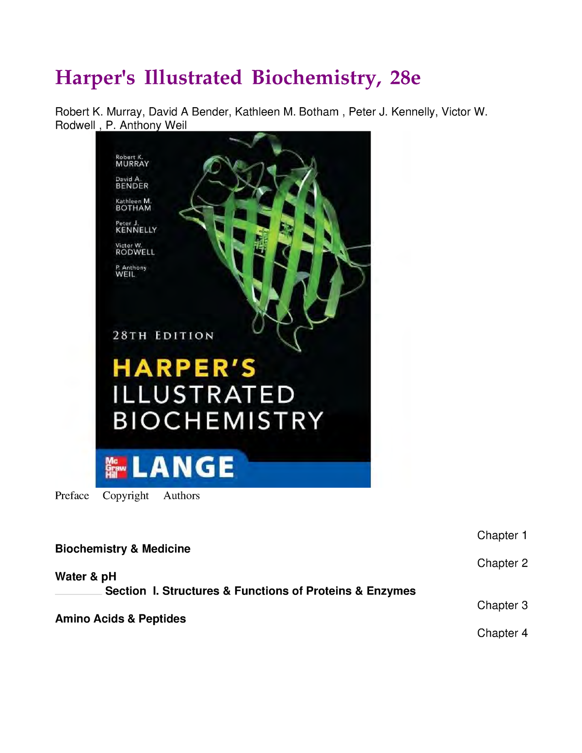 harpers illustrated biochemistry 28th edition pdf download