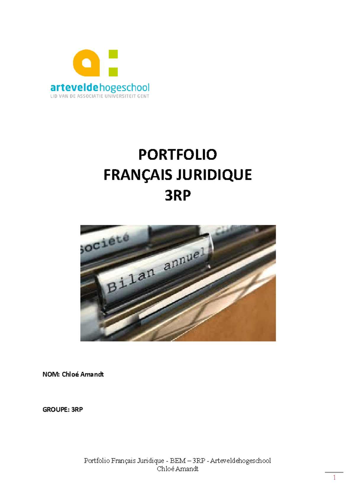 Portfolio Français 3RP 20212022 Chloe Amandt PORTFOLIO FRANÇAIS
